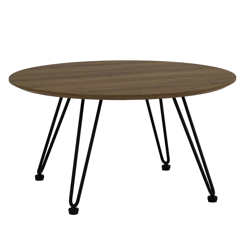 Round Coffee Table 70cm - Solid Walnut Wood Modern Living Room Center Table for Home Decor & Small Space Furniture