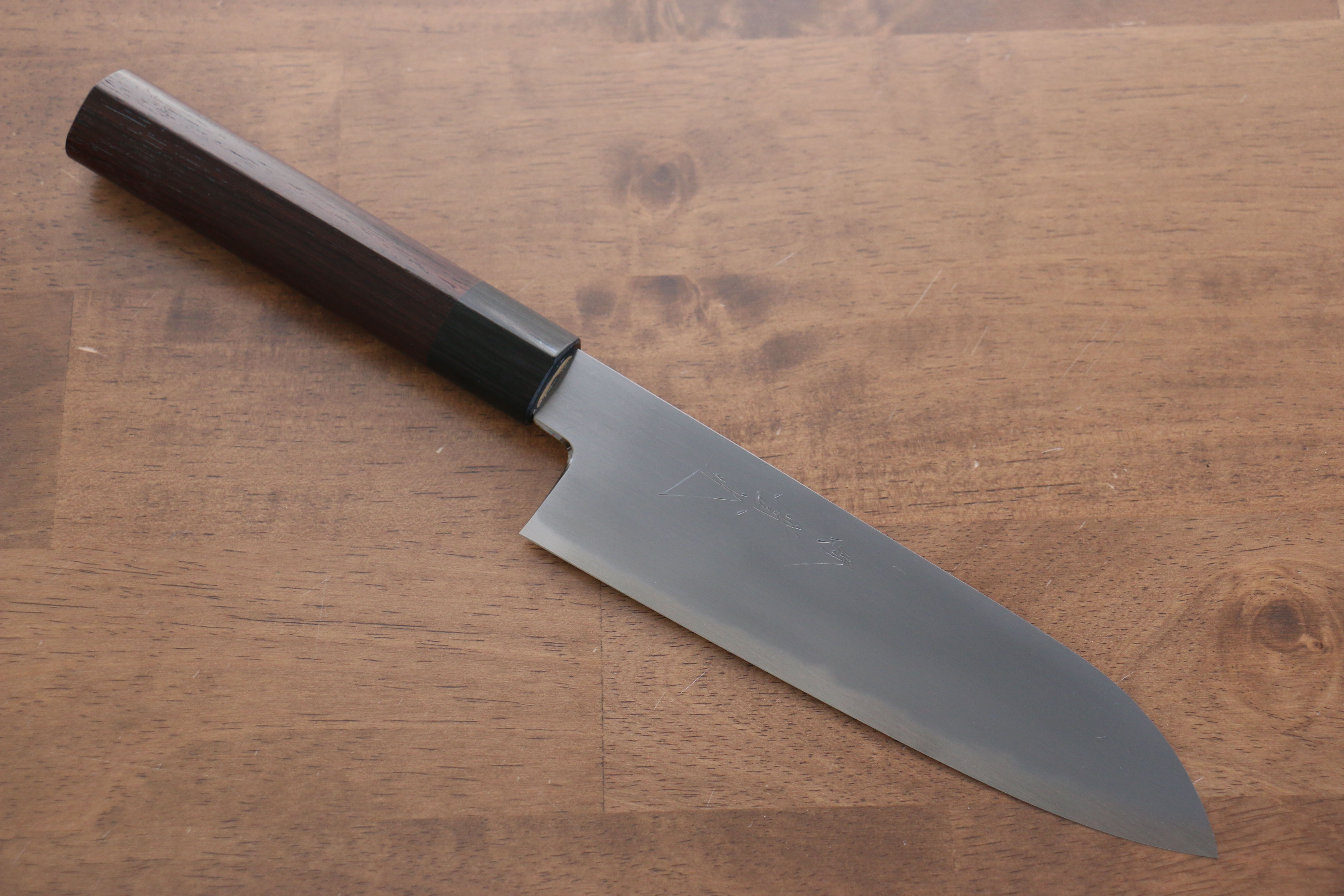 Jikko White Steel No.2 Santoku Knife 180mm - Premium Japanese Kitchen Knife with Shitan Handle for Professional Chefs & Home Cooking