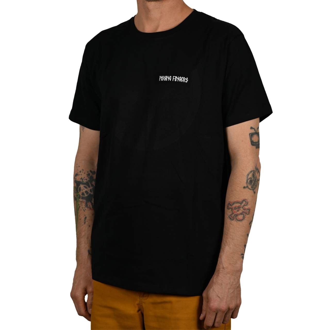Blackriver Pissing Fingers Organic Cotton T-Shirt - Funny Graphic Tee for Men & Women - Perfect for Casual Wear, Parties, and Gifts