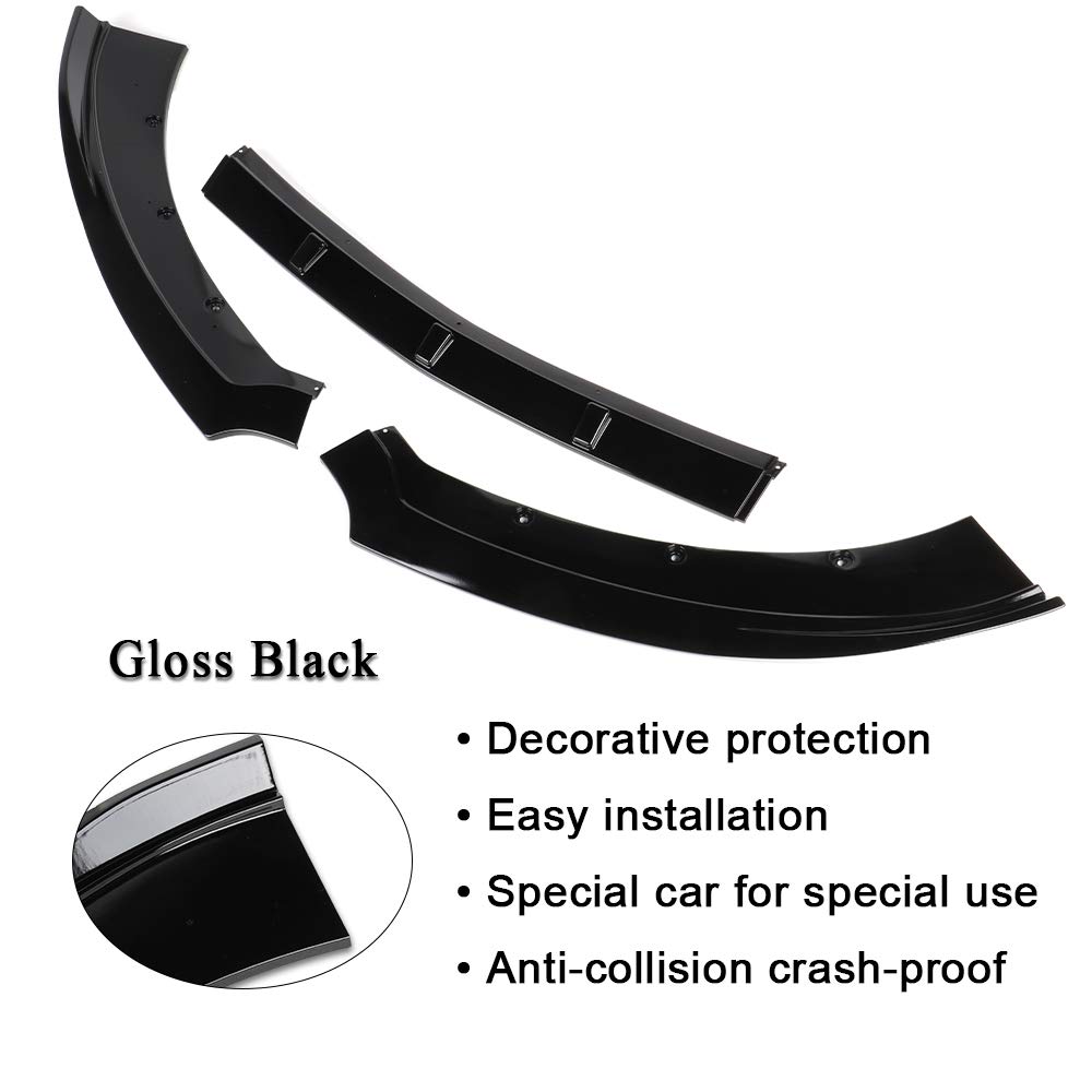 3PCS Front Lip Splitter Bumper PP Replacement for Mustang - Durable Trim Protection & Spoiler Kit | Perfect for Street Racing & Car Show Enhancement