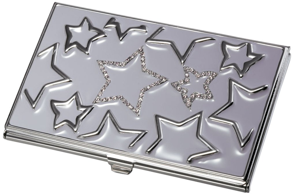 Lavender Crystal Business Card Holder - Elegant Office Gift