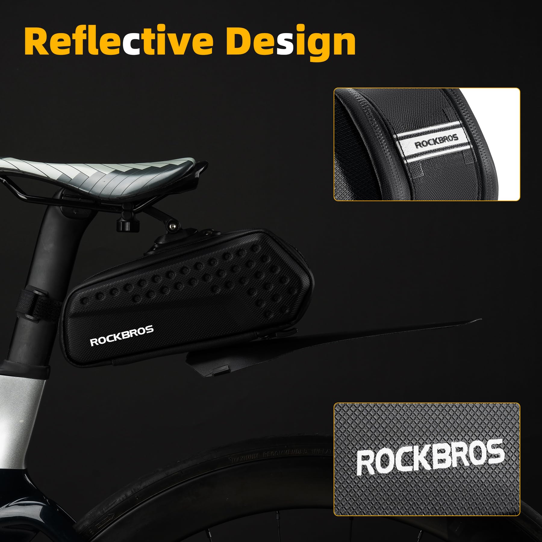 ROCKBROS 3D Hard Shell Bike Seat Bag - 1.3L Waterproof Under Saddle Storage with Quick Release for Mountain & Road Bikes | Perfect for Cycling Accessories, Tools & Phone Storage During Commutes or Outdoor Adventures