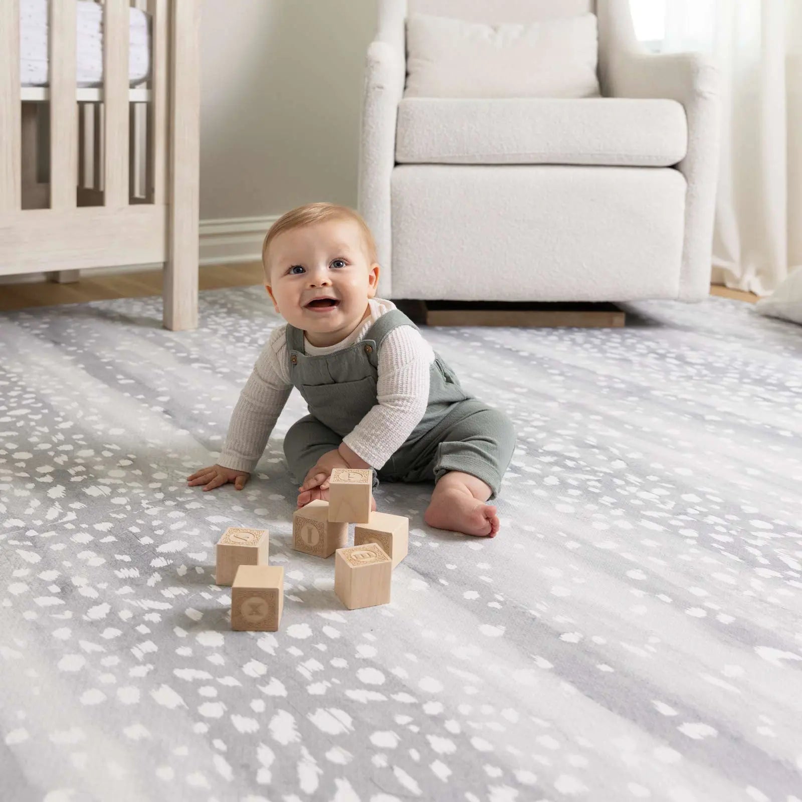 Little Nomad Play Mat | Non-Toxic Foam Baby Playmat for Crawling & Tummy Time | Soft & Safe Floor Mat for Nursery, Daycare & Home Play Area | Fawn Design