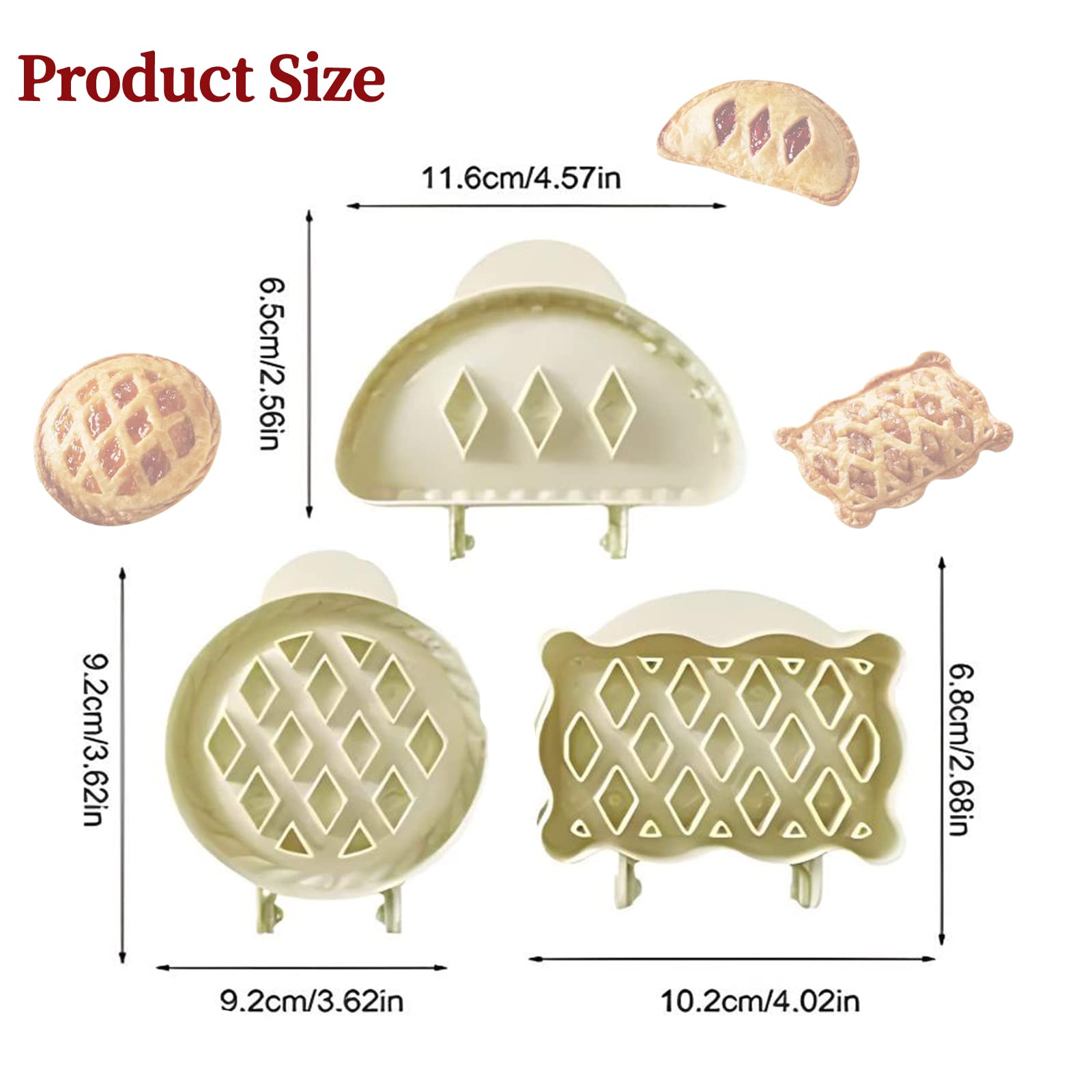 Mini Hand Pie Molds Set - Dough Press & Pocket Pie Maker for Halloween, Christmas, Parties - Easy to Use Baking Tool for Homemade Pies, Empanadas & Pastries - Perfect for Holiday Baking, Potlucks & Family Gatherings (White)