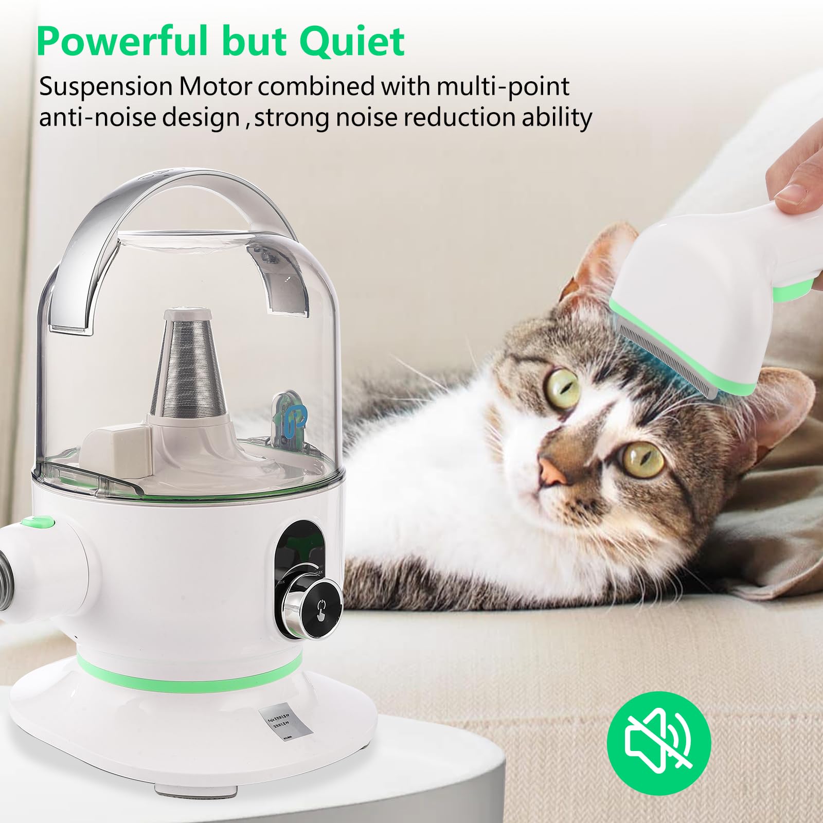 Professional Dog Grooming Kit - 5-in-1 Pet Grooming Vacuum with Hair Removal Tools for Dogs & Cats | Home Cleaning & Pet Care Essentials for Shedding Control & Coat Maintenance