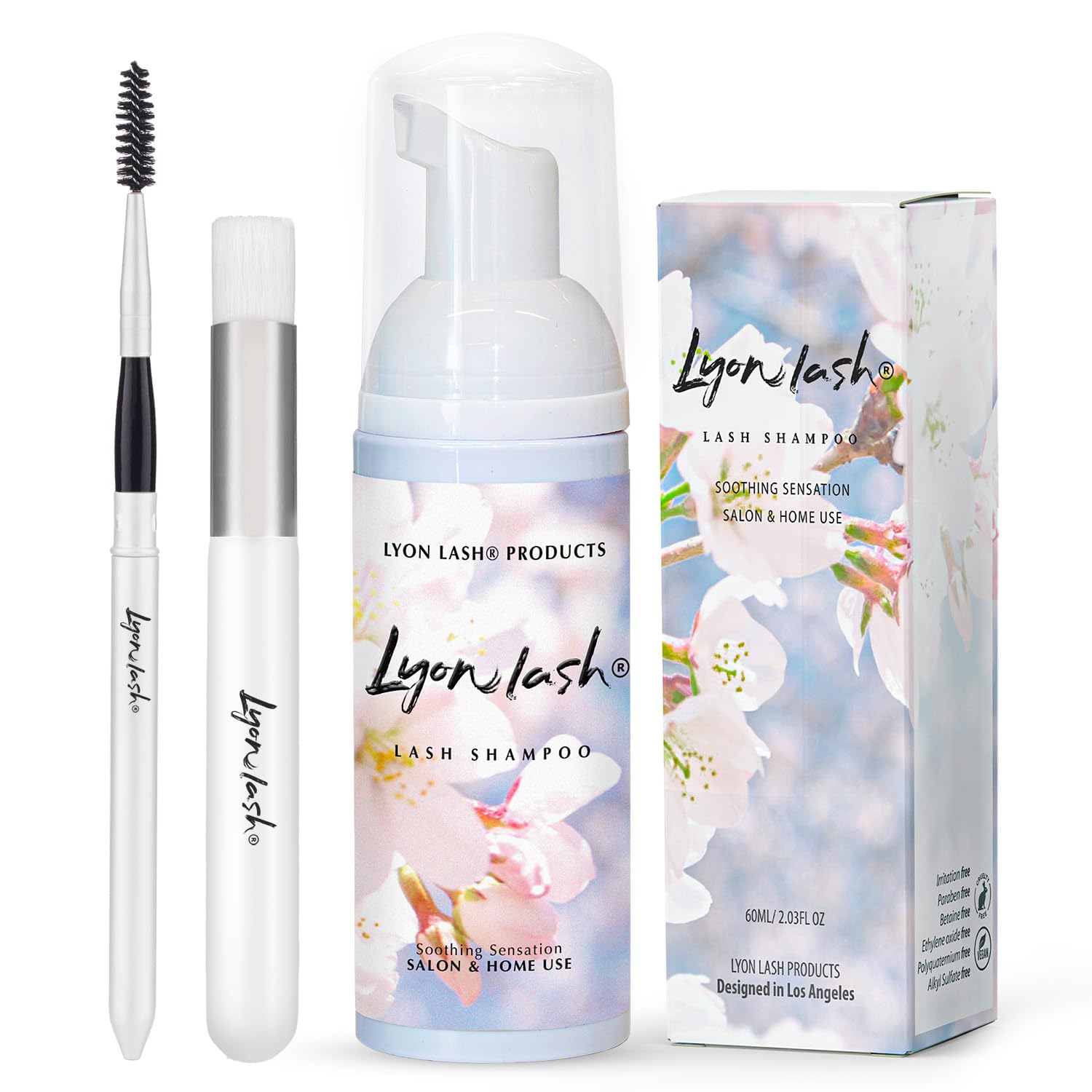 Lyon Lash Eyelash Extension Shampoo - Gentle Paraben & Oil Free Foam Cleanser | Safe Makeup Remover for Extensions | Professional Salon & Home Lash Care | Perfect for Daily Cleaning & Post-Extension Maintenance