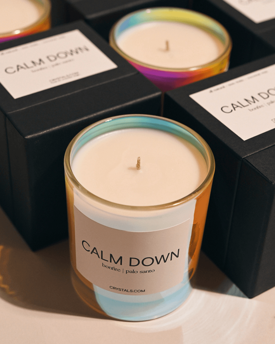 Calm Down Scented Candle - Lavender & Chamomile Aromatherapy Candle for Relaxation, Stress Relief & Better Sleep - Perfect for Yoga, Meditation & Bedtime Use