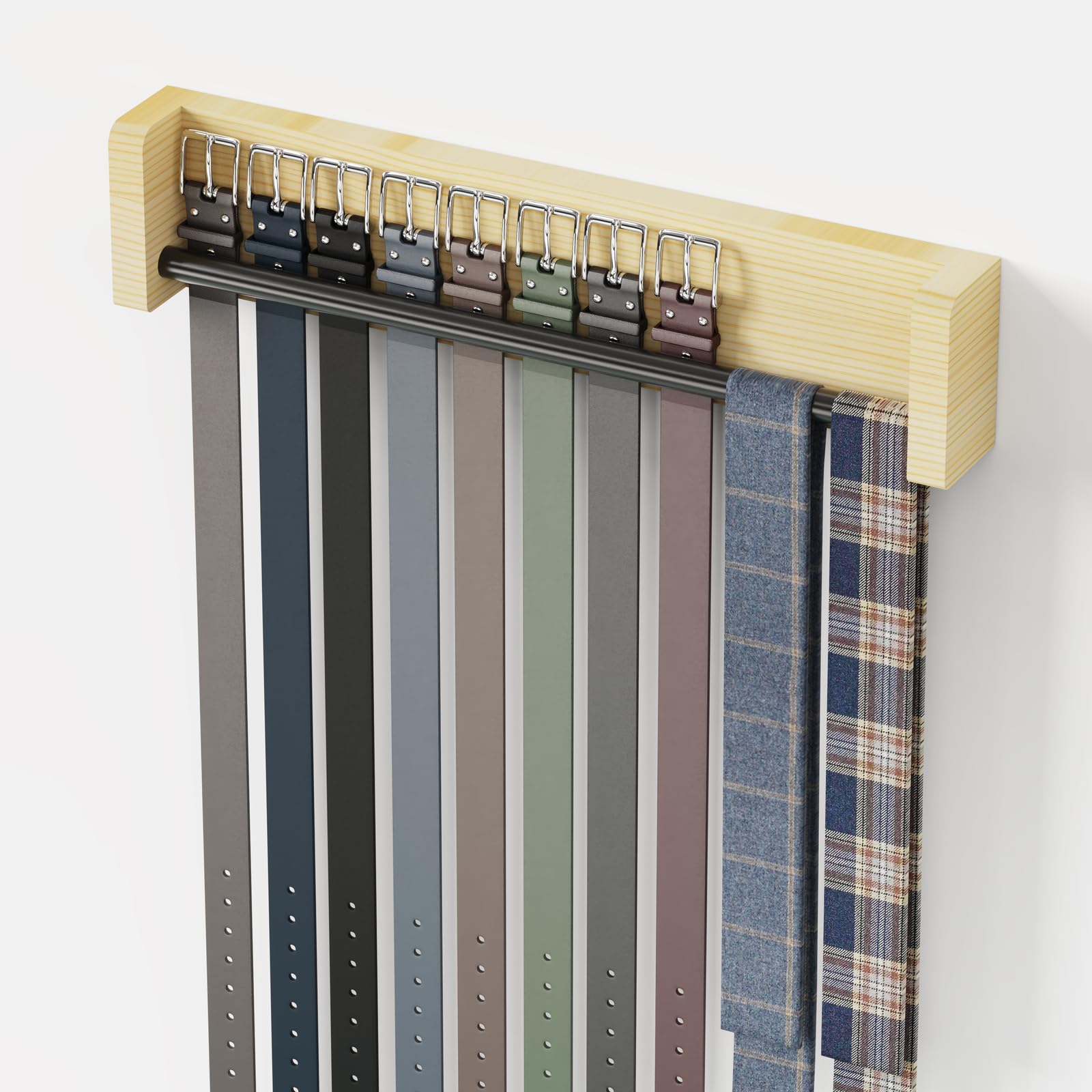 Wall Mount Belt Hanger Organizer - Space Saving Closet Door Storage for Belts & Ties - Perfect Gift for Men, Father's Day, Birthday & Housewarming - Ideal for Bedroom, Closet & Small Space Organization