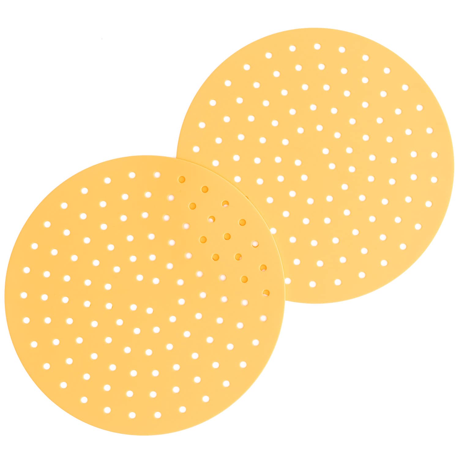 Non-Stick Air Fryer Silicone Liners - 8” Round Reusable Mats (2-Pack, Fuzzy Peach) for Easy Cleaning | Fits Most Air Fryer Models | Perfect for Roasting, Baking & Frying Healthy Meals