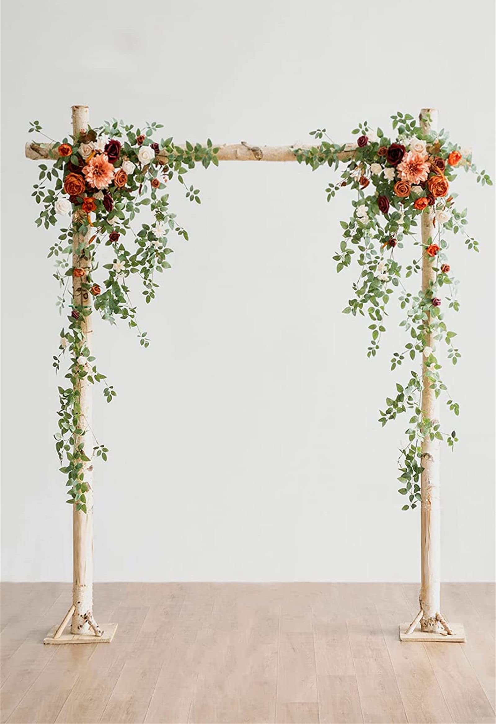2 PCS White Rose Wedding Arch Flowers Kit - Artificial Flower Garland Swag for Ceremony & Reception Backdrop Decor - Perfect for Wedding, Anniversary, and Party Decoration