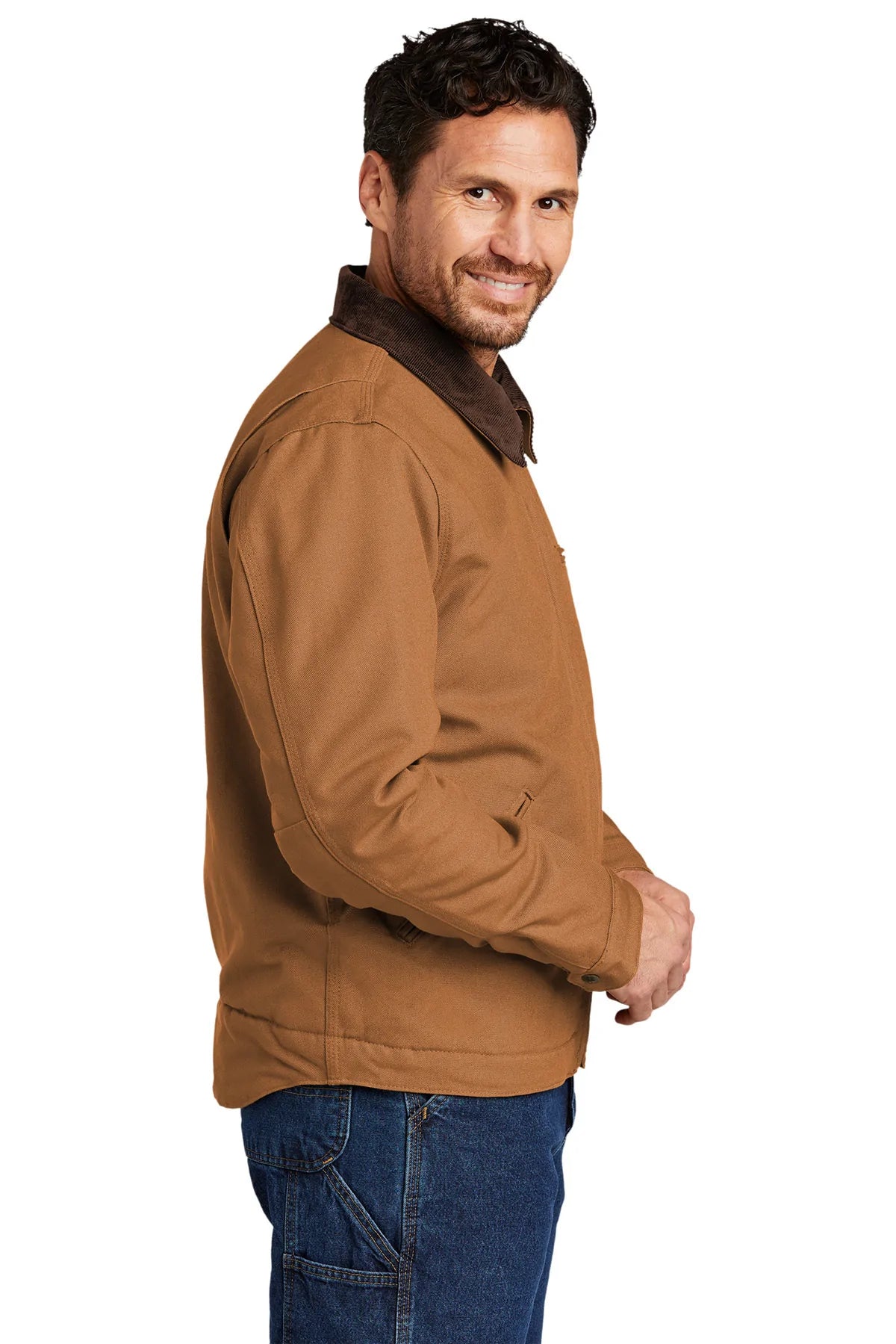 Carhartt Duck Detroit Jacket - Durable Workwear for Men & Women - Heavy Duty Brown Canvas Coat for Outdoor, Construction & Farming - Cold Weather Protection