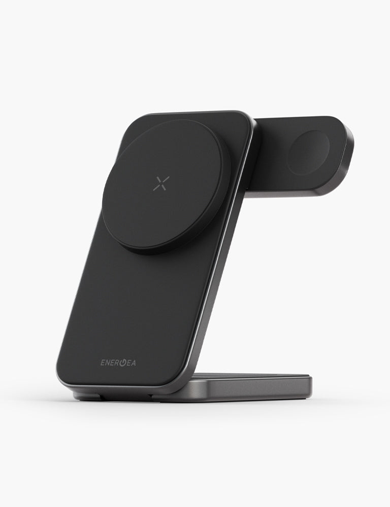MagTrio Plus Wireless Charging Stand - 3-in-1 Fast Charger for iPhone, AirPods & Apple Watch | Perfect for Home, Office & Nightstand Charging Station