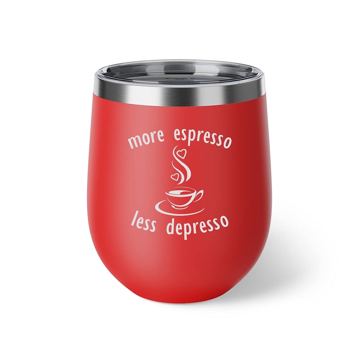 Personalized Espresso Tumbler | Custom Coffee Lover Gift | Stainless Steel Travel Mug 12oz 20oz 30oz | More Espresso Less Depresso | Perfect for Office, Commuting & Outdoor Coffee Breaks