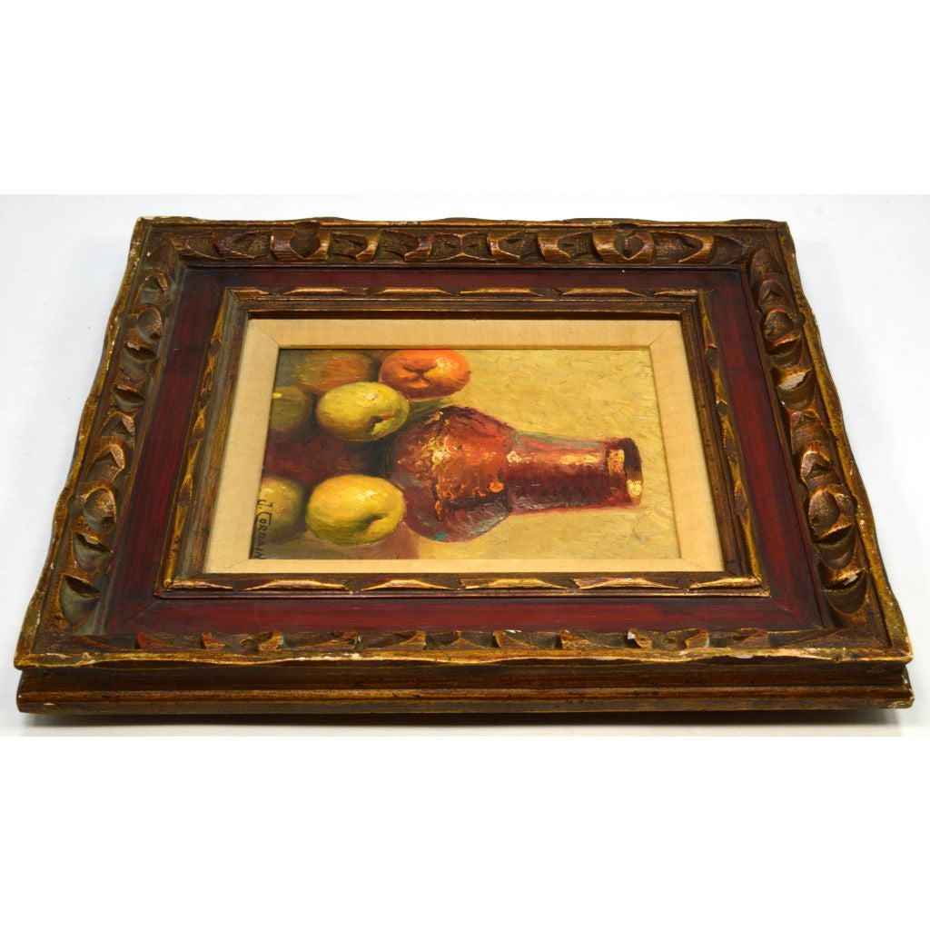 Original Still Life Oil Painting on 8x10 Canvas - Signed J Cordain (Jean) - Framed Wall Art for Living Room, Bedroom & Office Decor