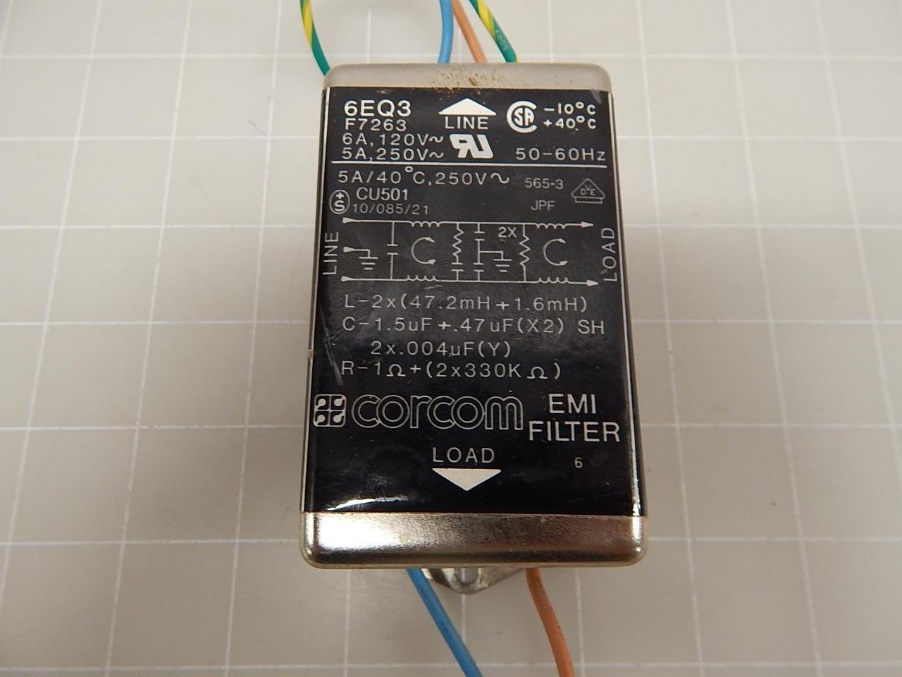 6EQ3 Power Line Filter T62104 - EMI/RFI Noise Suppressor for Home & Office Electronics - Perfect for Computers, TVs, and Audio Equipment