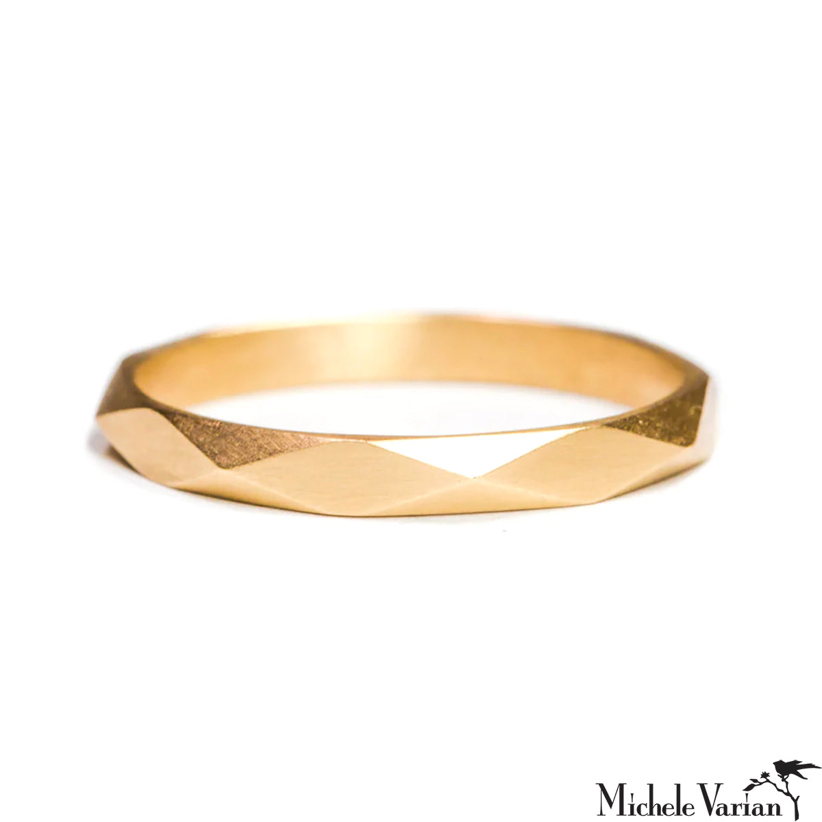 Diamond Faceted Band Ring for Women - Elegant Stackable Wedding Engagement Jewelry Gift for Her | Perfect for Anniversaries, Proposals & Special Occasions