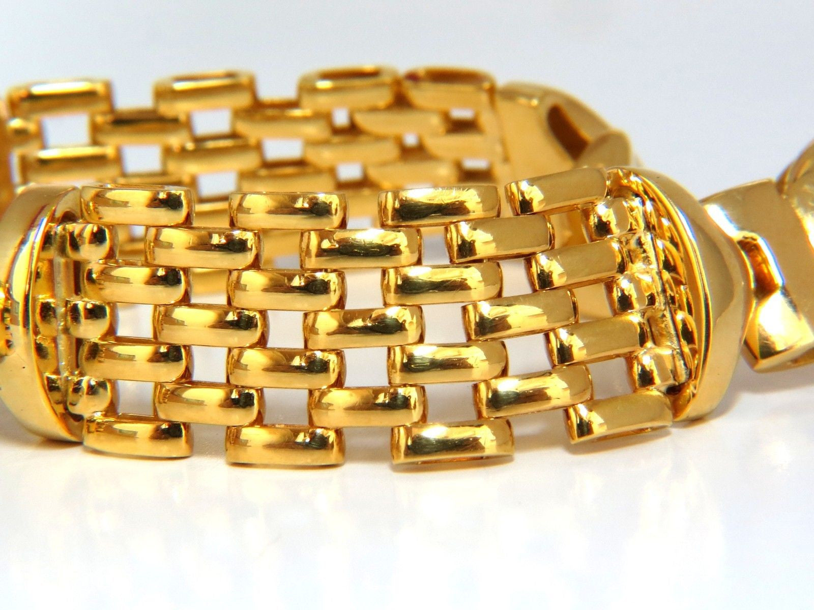 18KT Gold .50CT Natural Round Diamond Circle Link Bracelet - 50 Grams Pope Brick Deco Style - Perfect for Weddings, Parties & Special Occasions