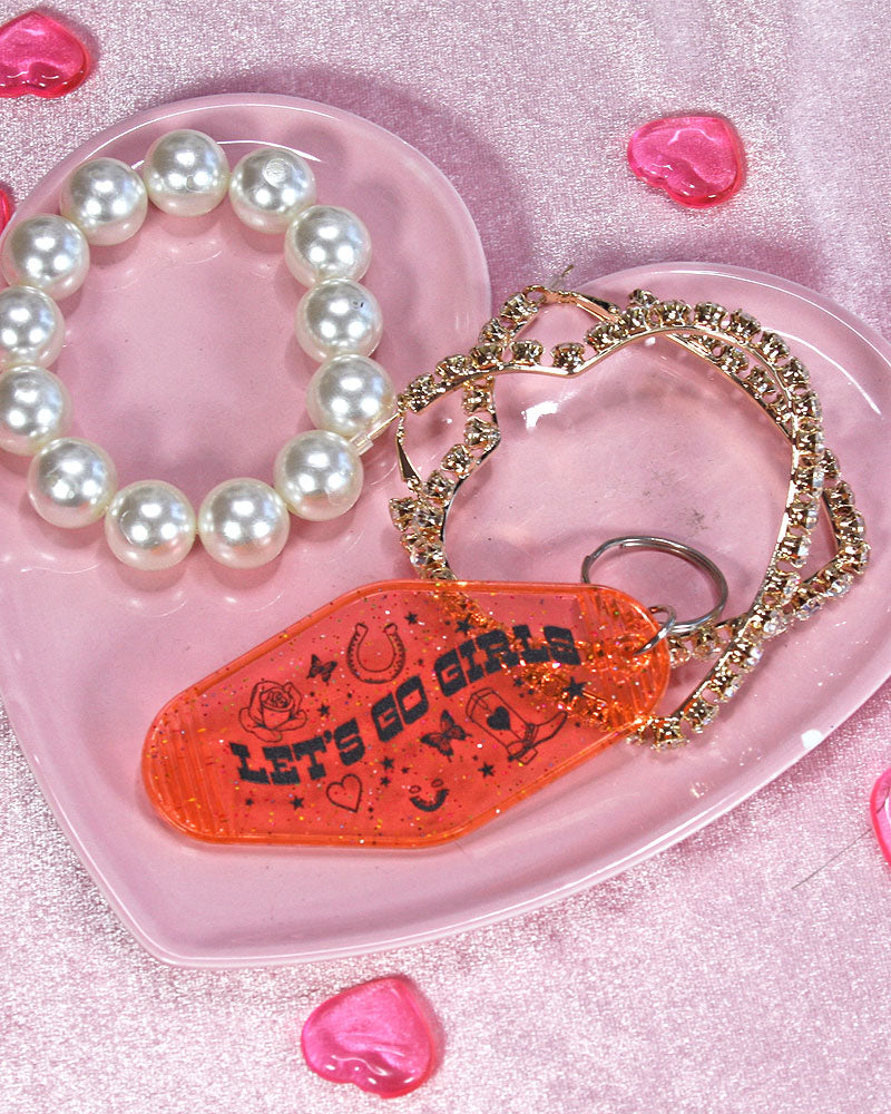 Let's Go Girls Translucent Keychain - Cute & Durable Acrylic Keyring for Women, Teens - Perfect for Backpacks, Purses & Gift Giving