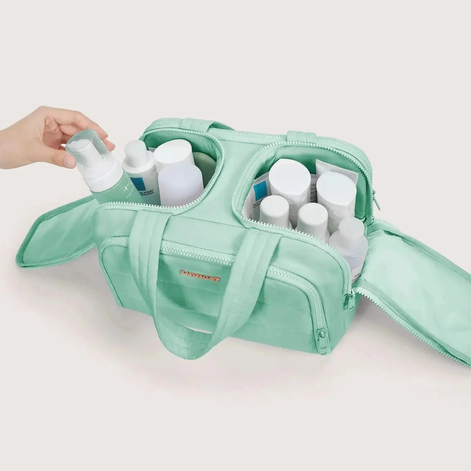 Premium Crush Toiletry Bag for Travel - 6 Stylish Colors (Black, Blue, Pink, Gray, Green, Purple) - Perfect for Vacation, Gym, Camping & Daily Use