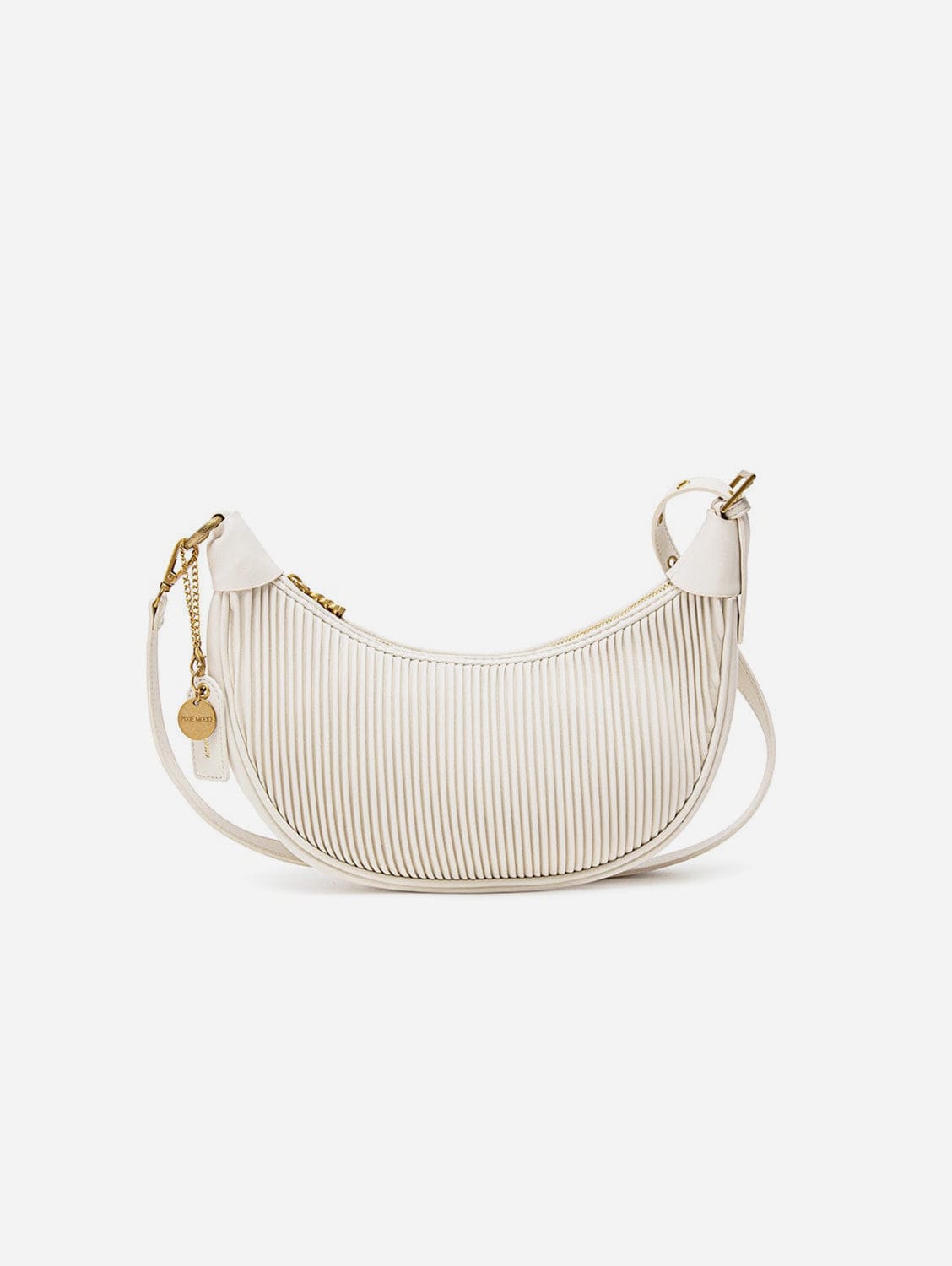 Vegan Leather Crossbody Bag for Women | Coconut Cream Pleated Handbag - Perfect for Work, Travel & Everyday Use