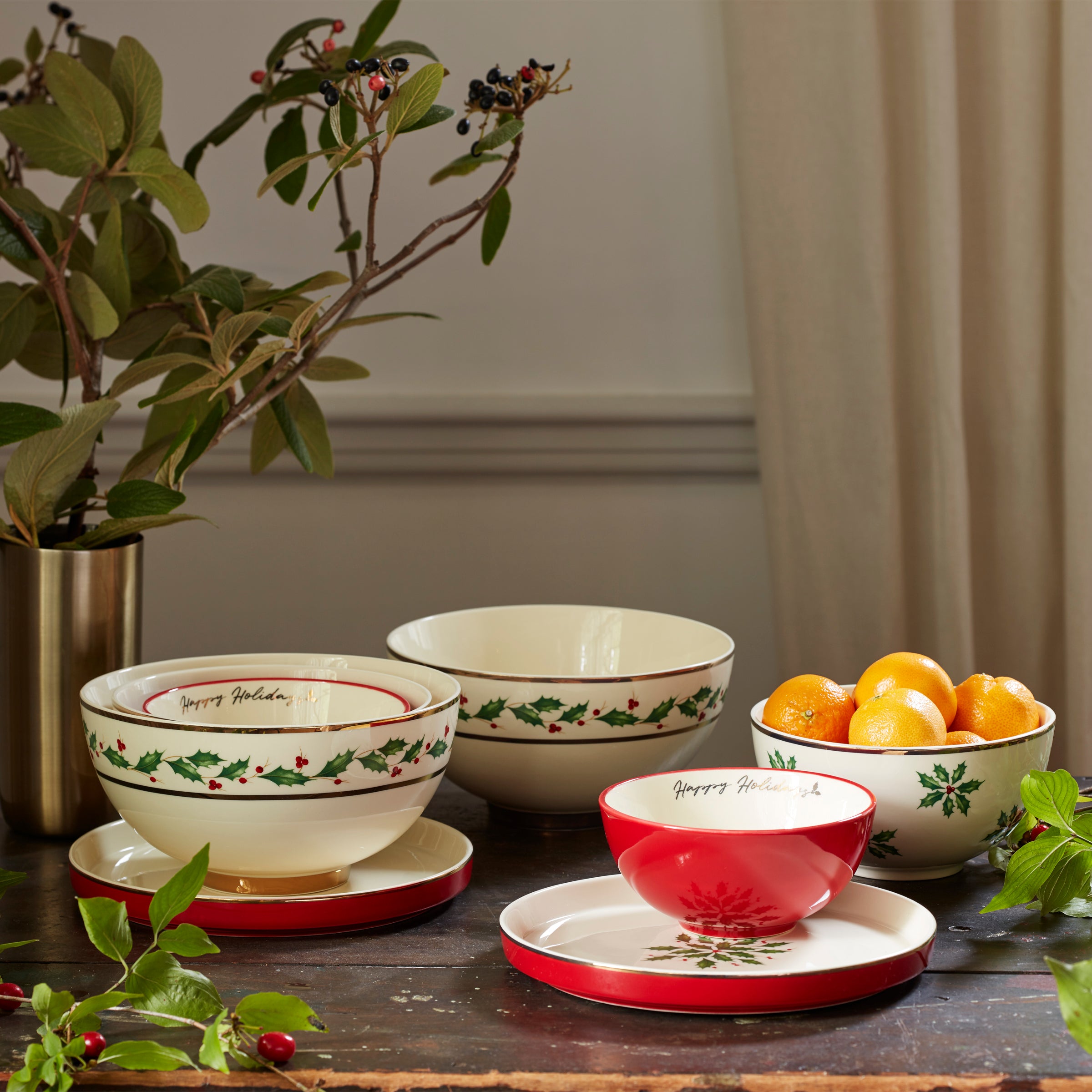 8-Piece Nesting Dinnerware Set for Holiday & Everyday Use - Space-Saving Dishware for Parties, Camping & Small Kitchens