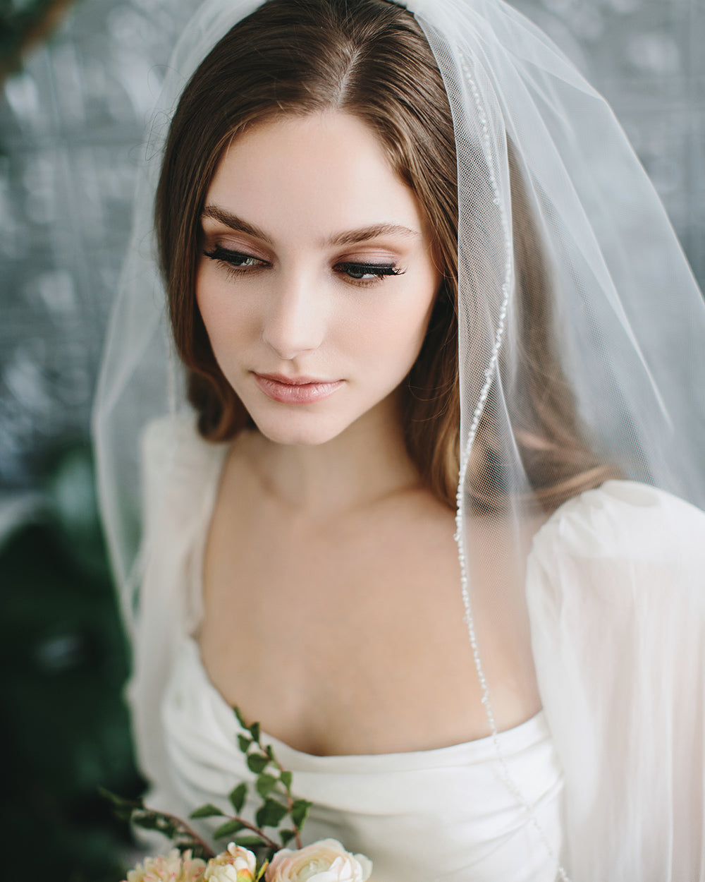Elegant Beaded Wedding Veil - Sheer & Lightweight Bridal Accessory for Boho, Beach & Garden Weddings