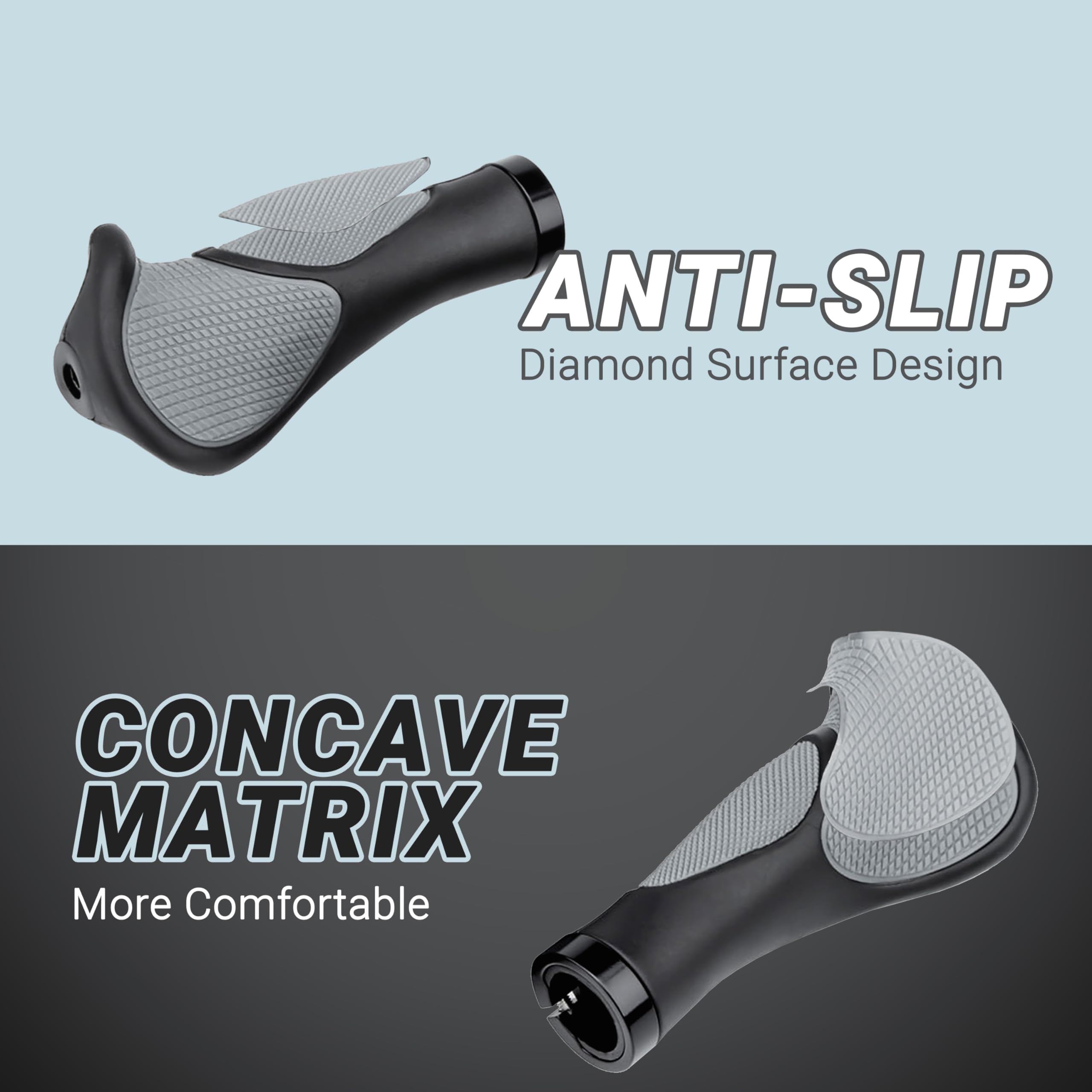Himiway Ergonomic Lock-On Bike Handlebar Grips - Non-Slip Rubber Bicycle Handle Grip for E-Bike, Scooter & Foldable Bicycle - Perfect for Commuting, Mountain Biking & Urban Riding