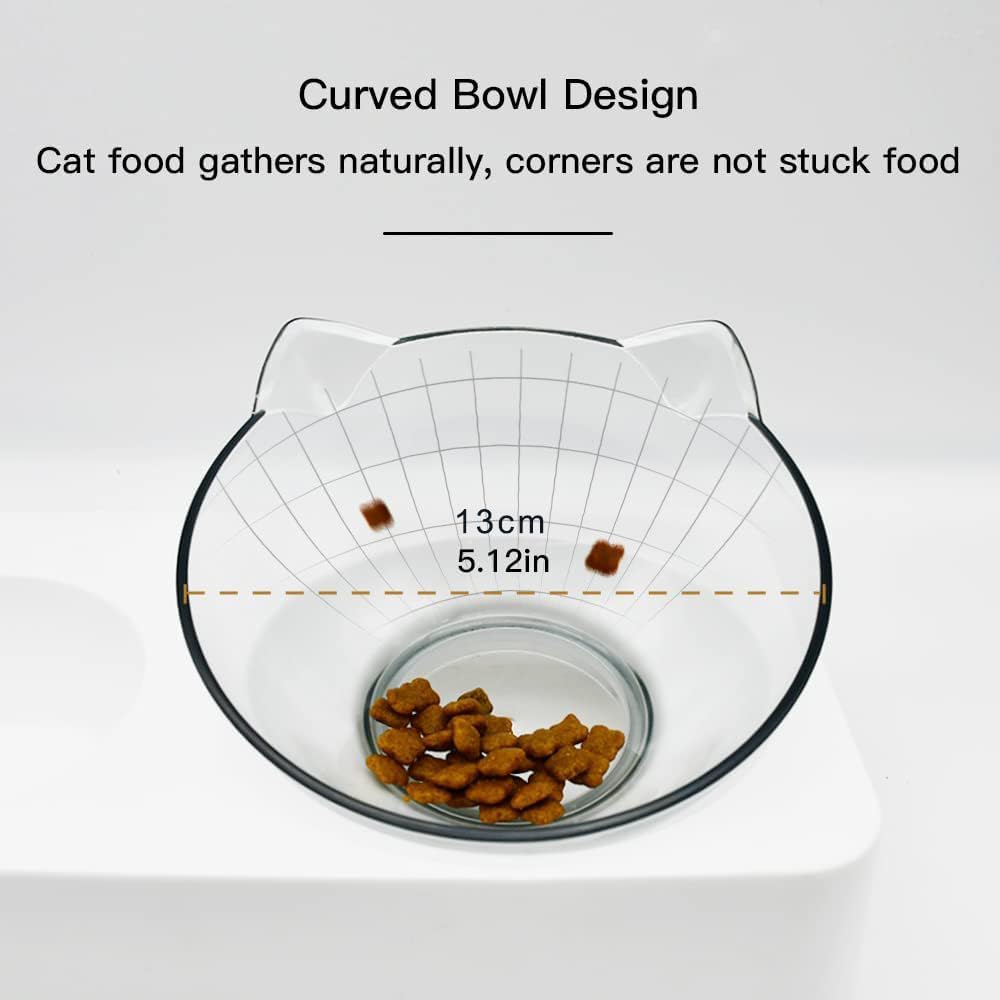 Marchul Elevated Cat Food Bowl with Non-Slip Feeding Mat - 2-in-1 Raised Pet Dish for Cats & Small Dogs - Perfect for Mealtime Comfort & Joint Health - Ideal for Home, Kitchen or Pet Feeding Station