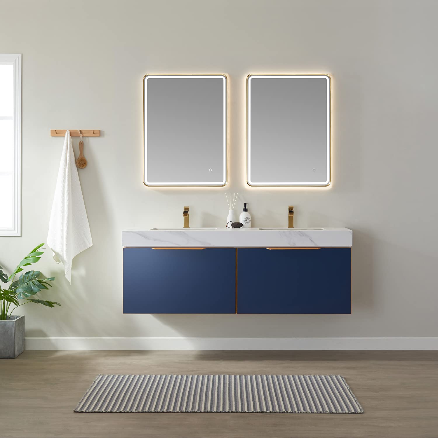 Vinnova Piceno 24 Inch Rectangle LED Bathroom Mirror with Adjustable Lighting - Perfect for Makeup, Shaving & Modern Vanity Decor