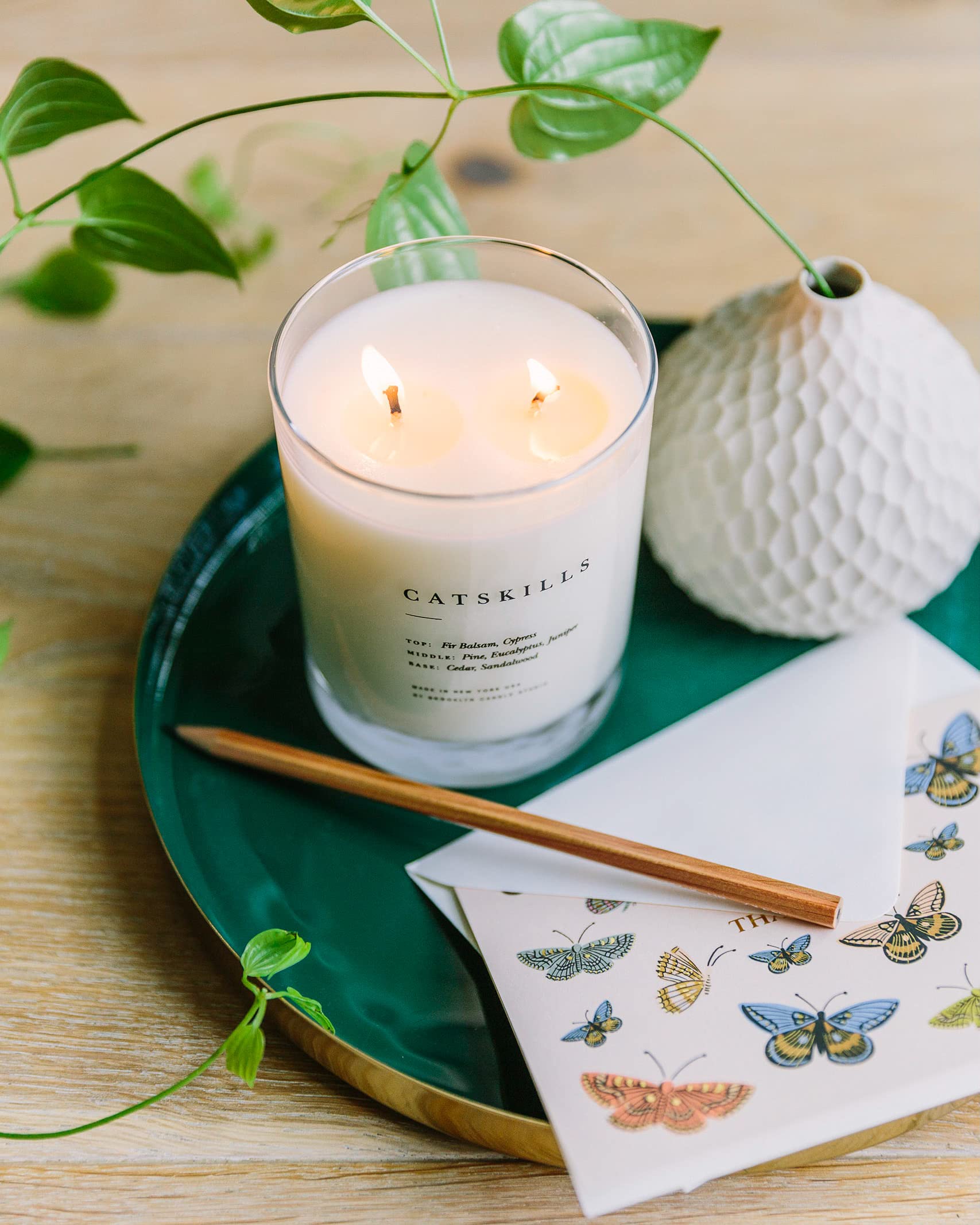 Brooklyn Candle Studio Catskills Classic 2-Wick Scented Candle - Vegan Soy Wax, Hand-Poured in USA, 70-Hour Burn Time (13oz) - Perfect for Home Decor, Relaxation & Aromatherapy