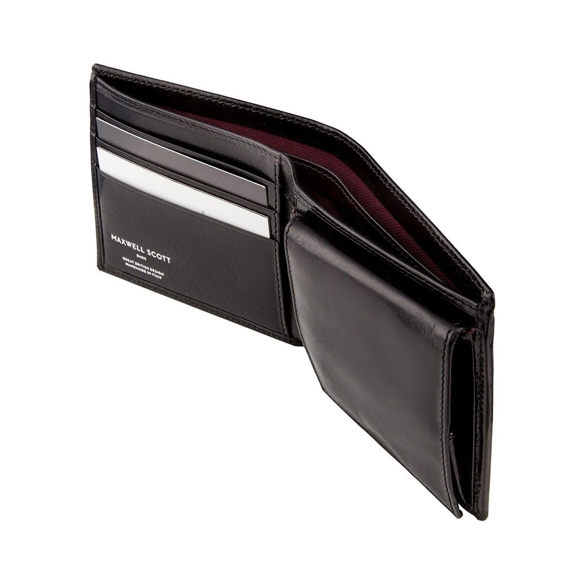 Maxwell Scott Ticciano RFID Leather Coin Pocket Wallet - Chocolate Brown Genuine Leather Wallet for Men - Perfect for Travel, Business & Everyday Use