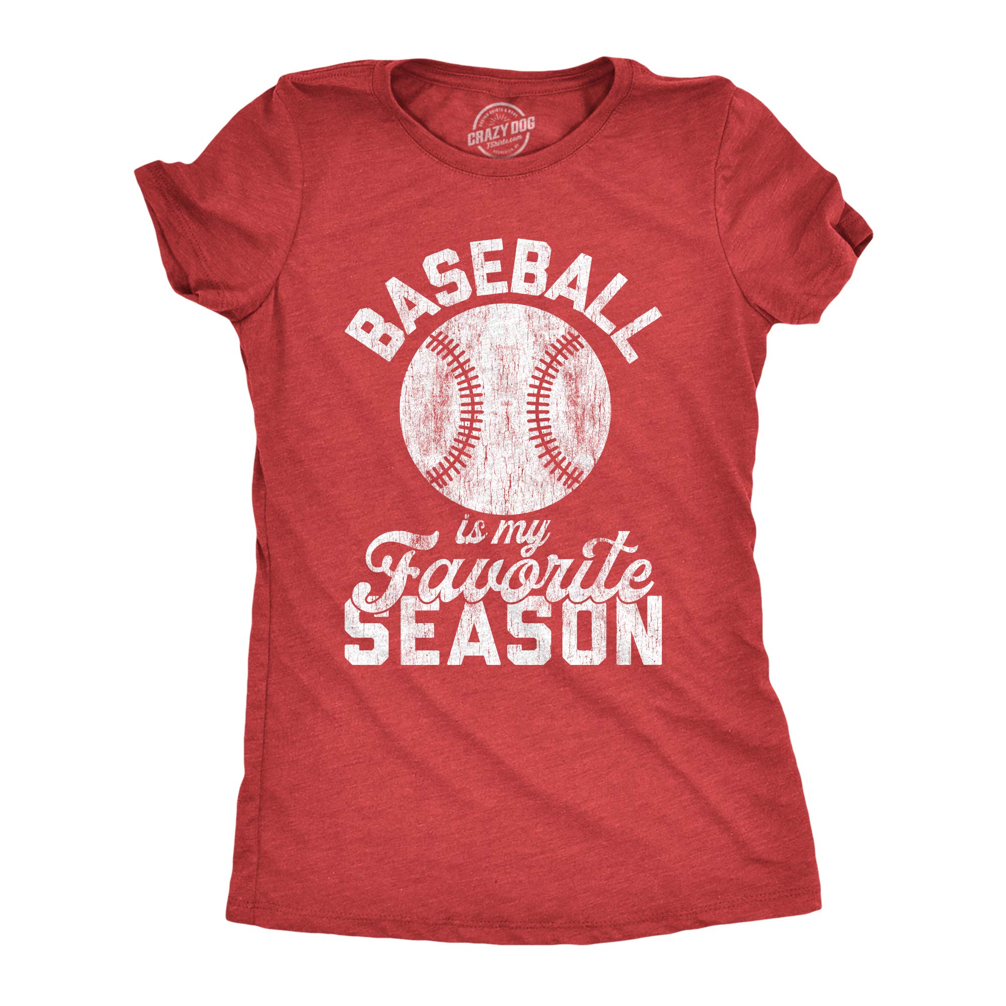 Funny Women's Baseball T-Shirt - 'Baseball is My Favorite Season' Novelty Tee for Softball & Summer Sports | Casual Wear, Game Day Outfits, Gifts for Players