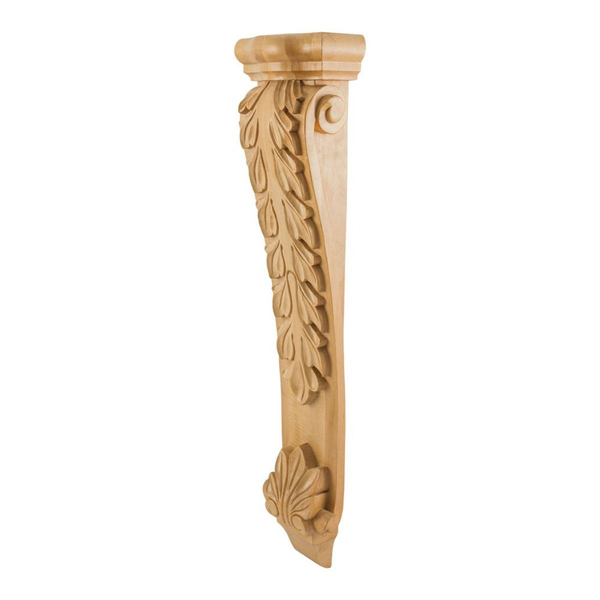 Hardwood Rubberwood Acanthus Corbel - 8.5