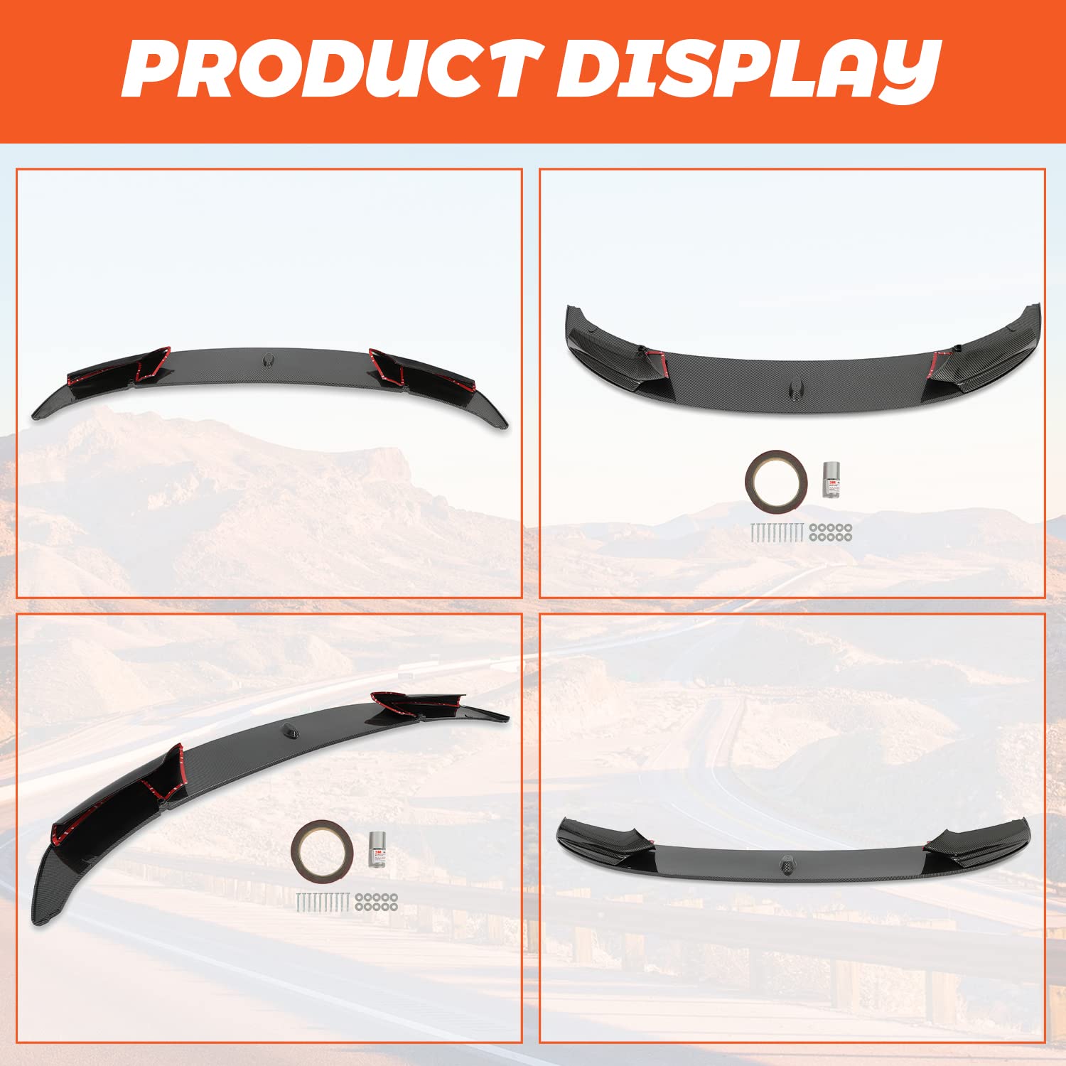 Kojem Front Bumper Spoiler Lip for 2011-2016 BMW F10 5 Series 520i 535i 550i M Sport - Carbon Fiber Painted Bumper Guard - Enhances Aerodynamics & Sporty Look for Street Racing & Car Shows