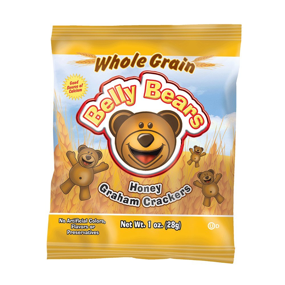 Readi-Bake BeneFIT 200ct Whole Grain Belly Bears Animal Crackers - Honey Graham Snack Packs (1oz) - Healthy Kids Snacks for School, Travel & On-The-Go
