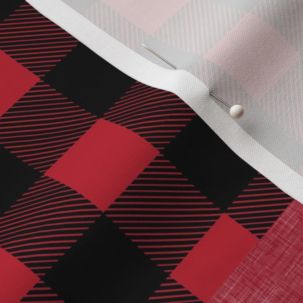 Adventure Buffalo Plaid Woodland Patchwork Fabric - Printed on Petal Signature Cotton for Quilting, Sewing & Crafts | Fat Quarter Cheater Quilt Wholecloth | Perfect for DIY Apparel, Home Decor & Gift Making