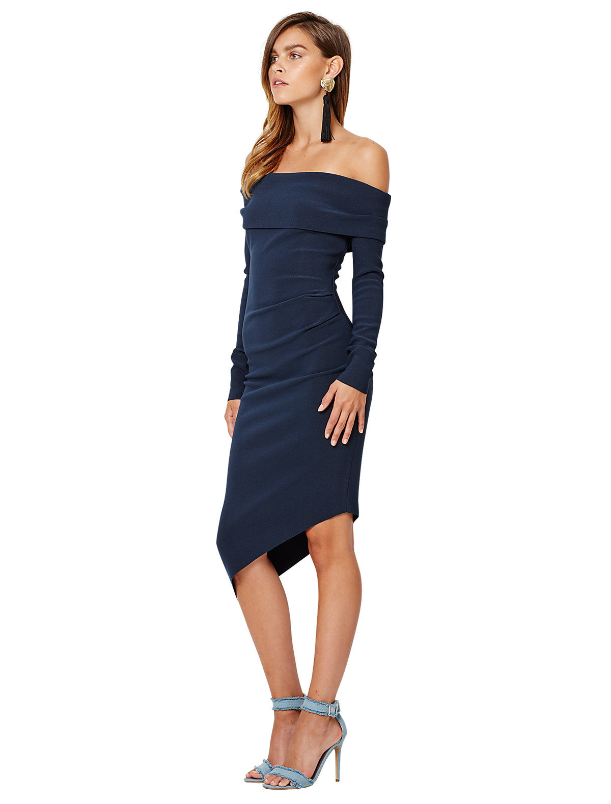 Florence Long Sleeve Dress in Petrol Blue - Elegant & Comfortable Women's Fashion for Work, Parties, and Casual Outings
