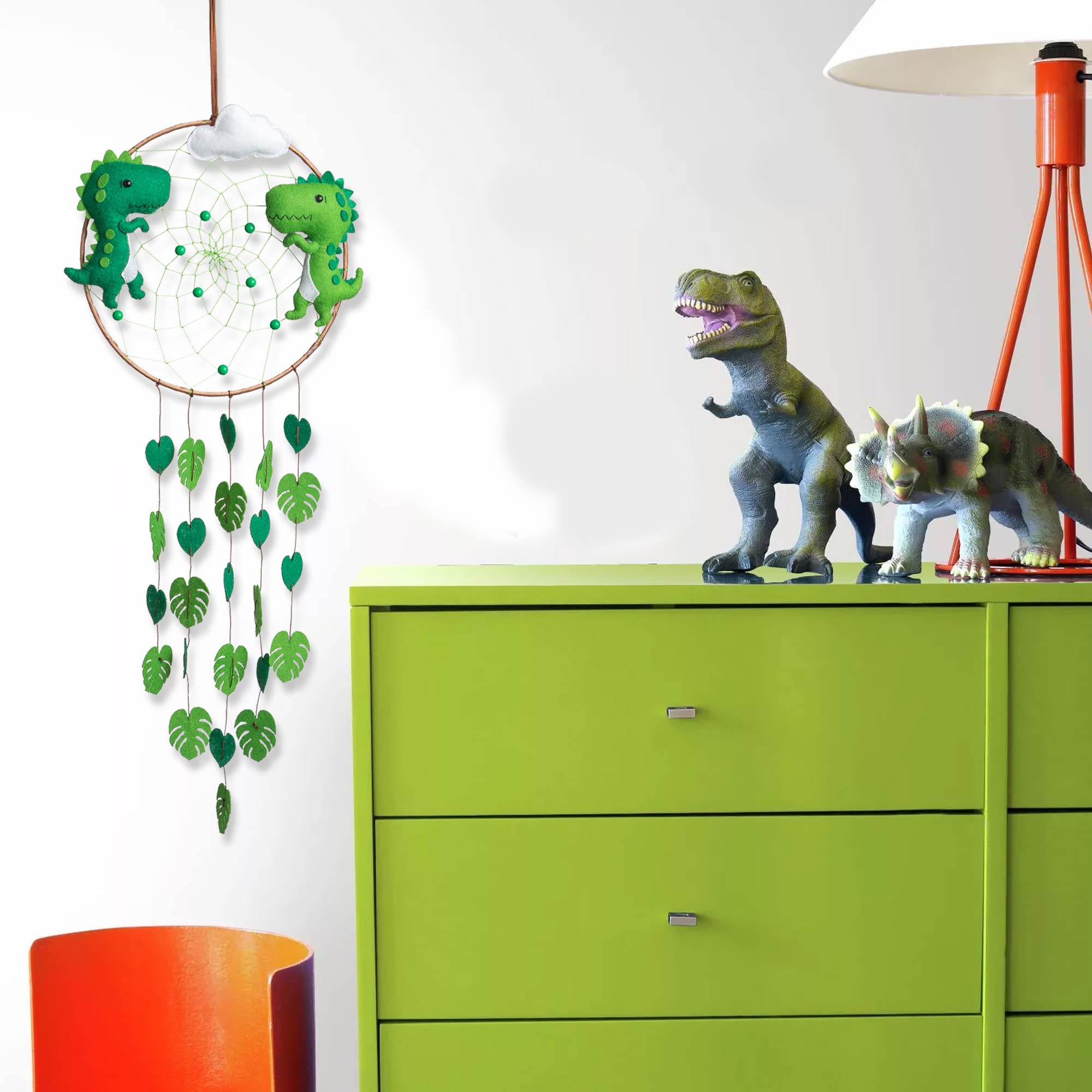 Handmade Dinosaur and Mermaid Dream Catcher Set for Kids - Nursery Room Decor for Boys & Girls - Perfect for Bedroom, Birthday Gifts and Themed Parties