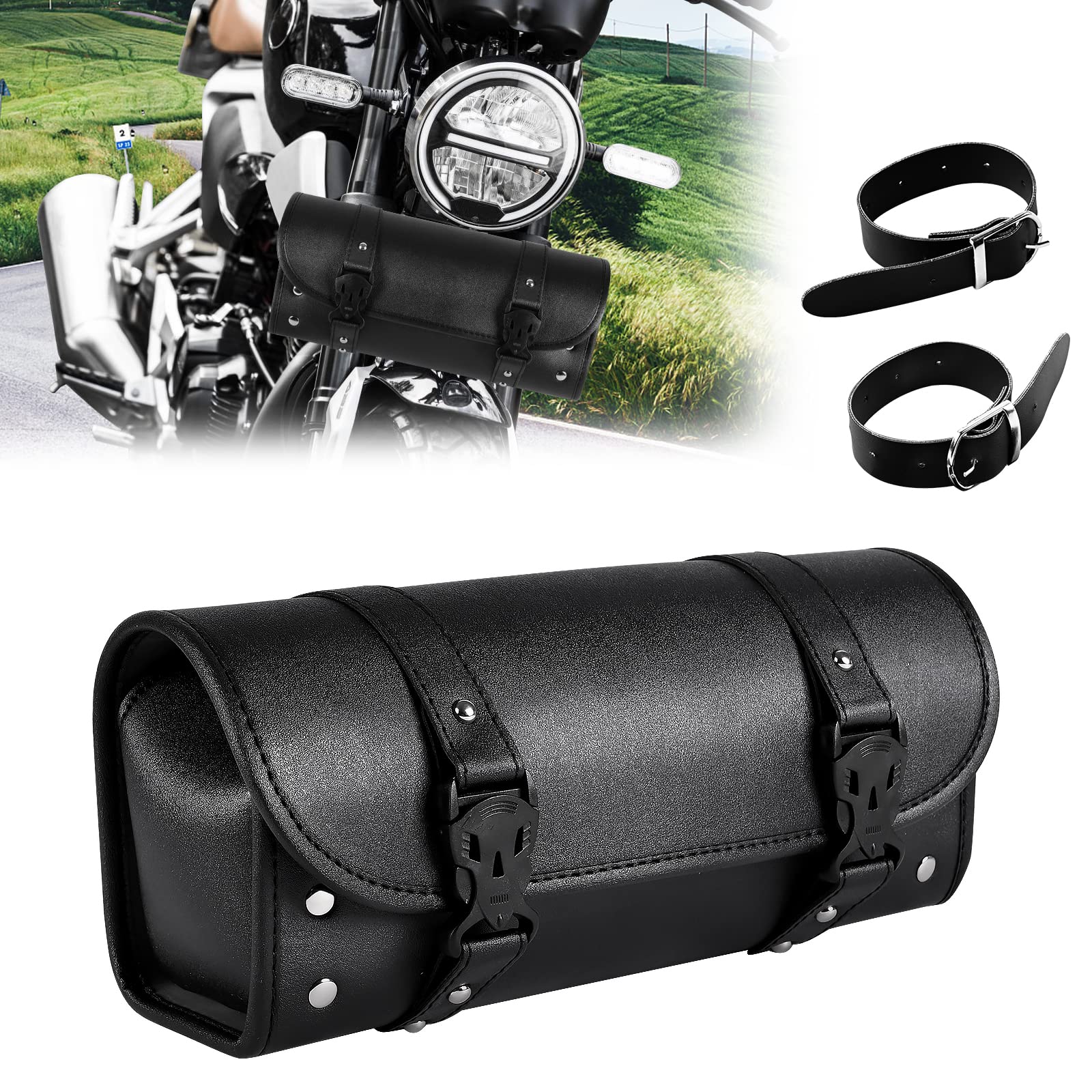 Universal Motorcycle Tool Bag - Handlebar & Fork Storage for Rides