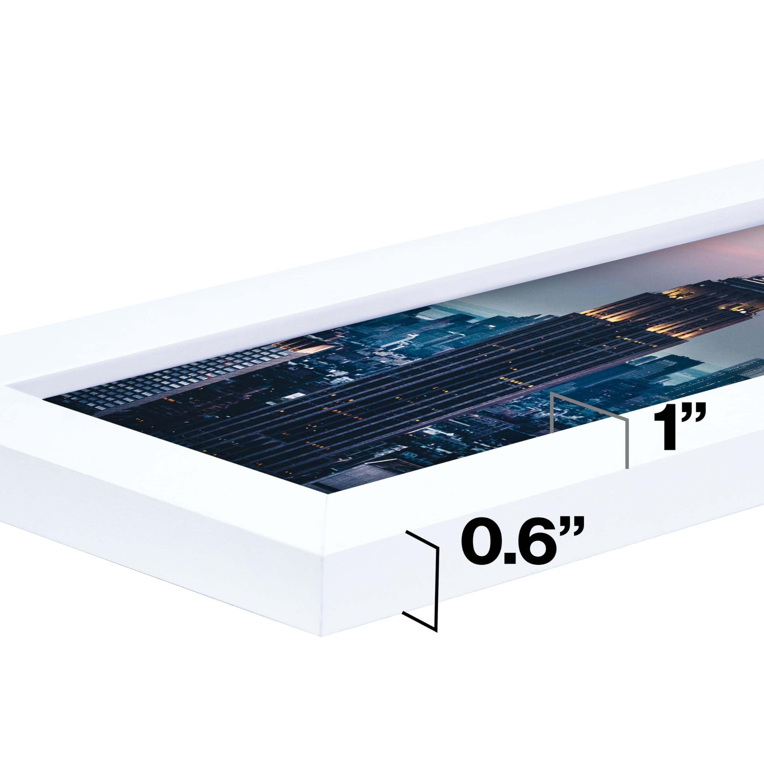 4x6 White Modern Picture Frame - 1 Inch Border with Acrylic Front - Wall or Table Display - Perfect for Home Decor, Office, Wedding Photos & Gift Giving