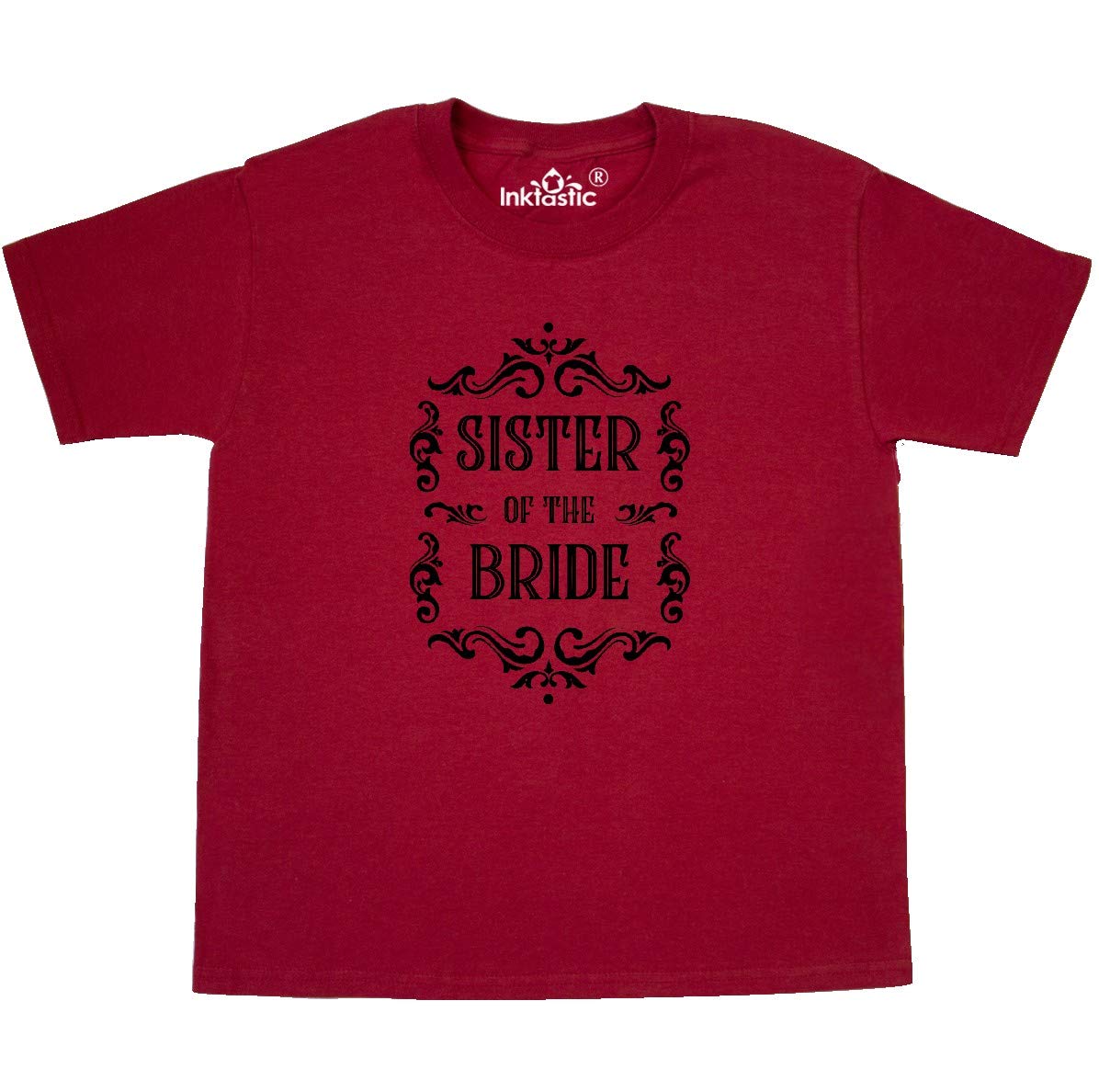 Inktastic Sister of The Bride Youth T-Shirt - Cute Flower Design Cotton Tee for Bridesmaids & Wedding Party - Perfect for Bridal Showers, Rehearsal Dinners & Family Photos
