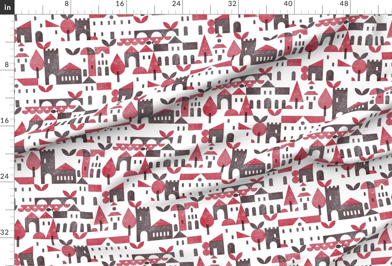Adventure Block Print Velvet Fabric by The Yard - Modern Minimalist Upholstery & Home Decor Fabric for Sofas, Curtains & DIY Projects - Spoonflower Premium Bottomweight Apparel Material