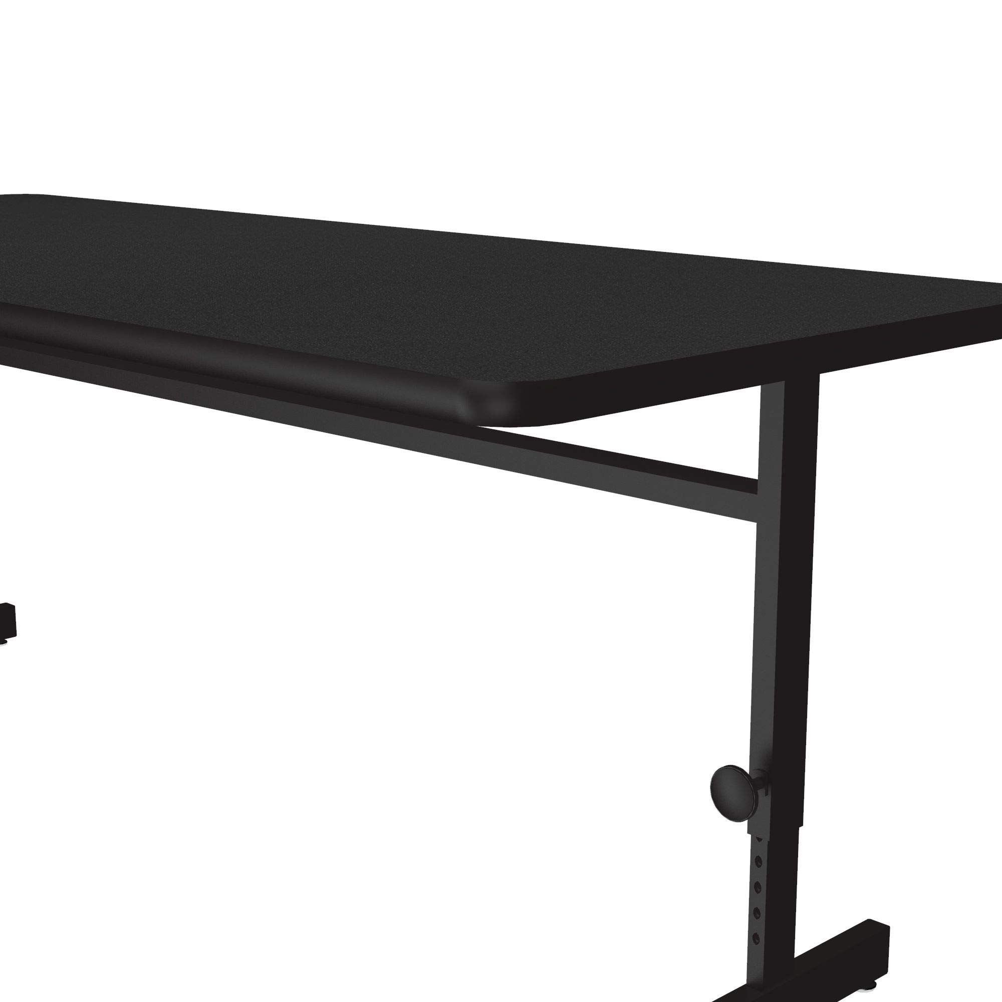 Correll 24x60 Inch Adjustable Height Rectangular Training & Computer Desk with Black Granite Melamine Top, Steel Frame - Ergonomic Workstation for Home Office, Gaming, and Study (CSA2460M-07)