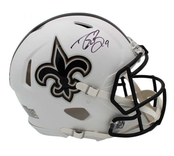 Drew Brees Autographed New Orleans Saints NFL Helmet - Limited Edition White Matte Speed Authentic - Perfect for Sports Memorabilia Collectors, Man Cave Decor & Saints Fan Gifts