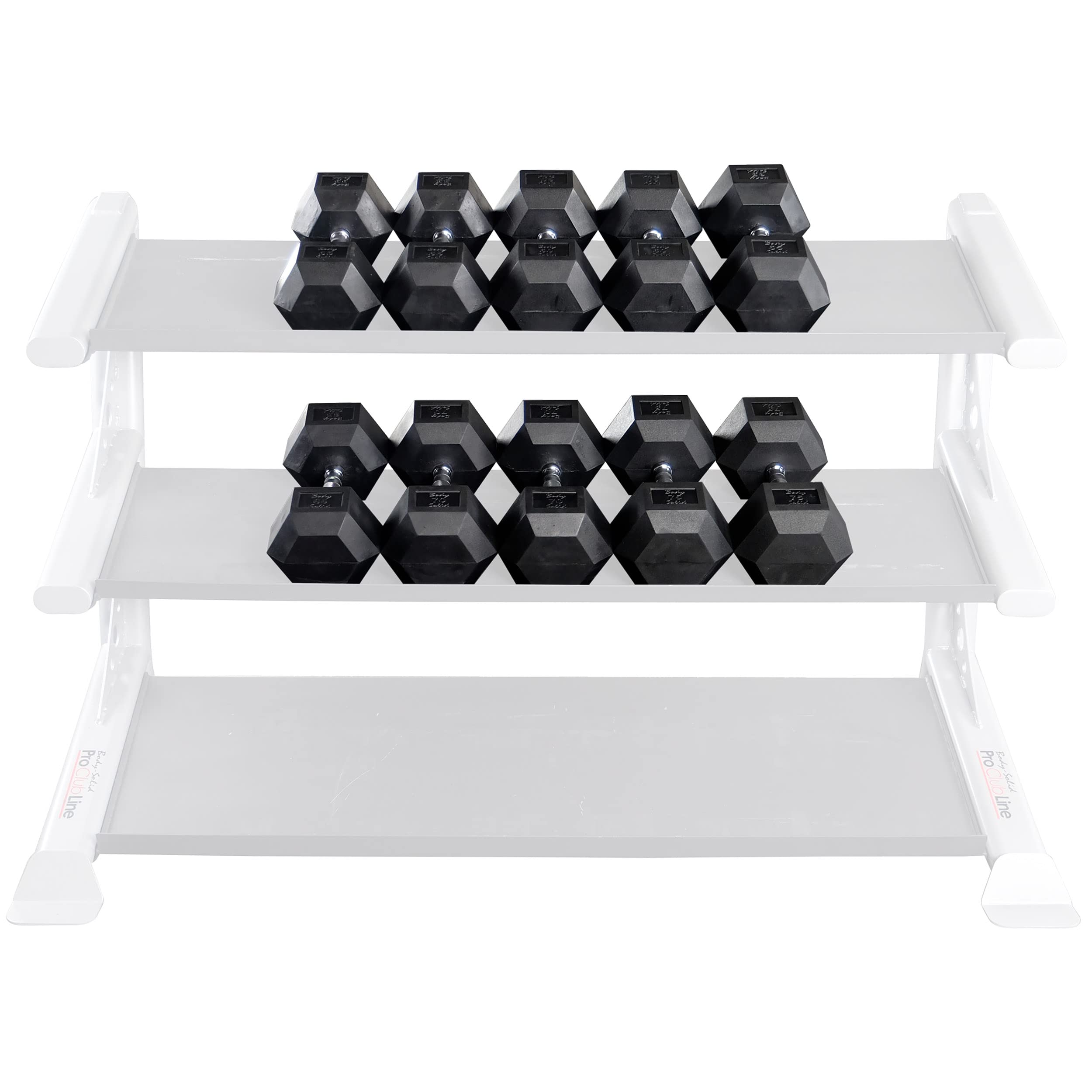 Body-Solid Rubber Coated Hex Dumbbells - Premium Hand Weights for Men & Women - Strength Training & Bodybuilding Equipment for Home Gym - Perfect for Weight Lifting, CrossFit & Fitness Workouts