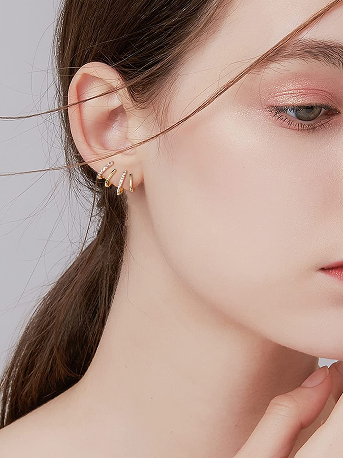 Stylish Claw Earrings Cuff for Women - Cubic Zirconia Needle & Stud Earrings - Half Hoop Fashion Jewelry - Perfect for Parties, Date Nights & Everyday Wear