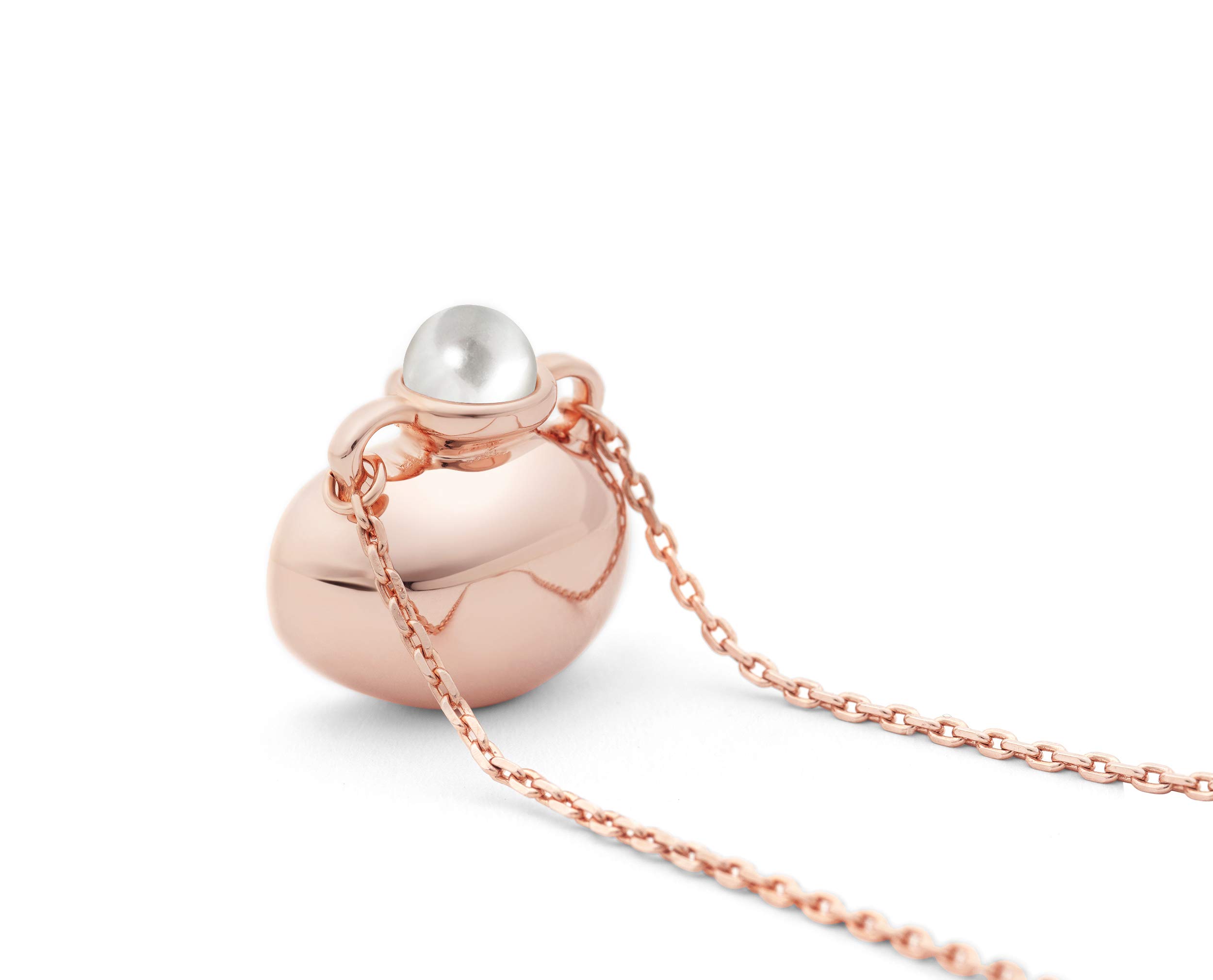 Personalized Engraved Akoya Pearl Necklace - Rose Gold Tone Amphora Vase Pendant Jewelry for Women, Gift for Mom, Bridesmaid, Anniversary | Elegant Necklace for Weddings, Parties & Special Occasions
