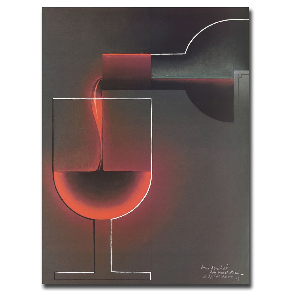 Trademark Art Red Wine Canvas Wall Art - 18x24 Inches - Perfect for Dining Room, Kitchen & Home Decor