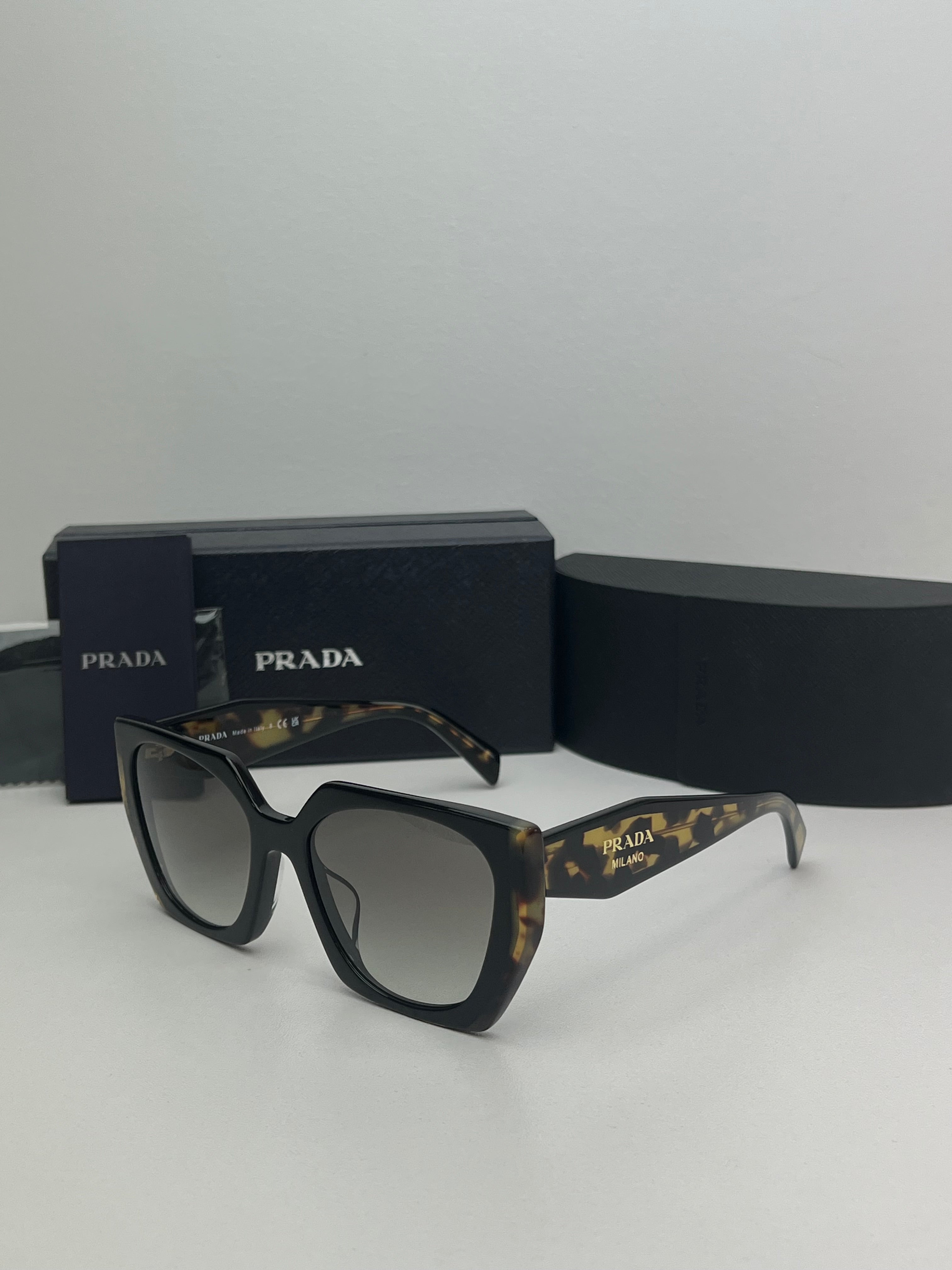 Prada PR15WSF Black Havana Sunglasses for Women - Luxury Designer Shades for Fashion & UV Protection - Perfect for Beach, Driving & Outdoor Activities