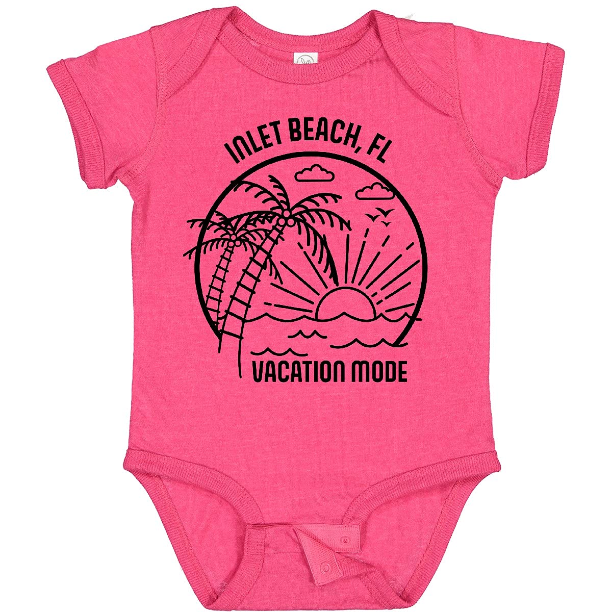 Inktastic Summer Vacation Mode Inlet Beach Florida Baby Bodysuit - Cute Florida Beach Outfit for Infants & Toddlers - Perfect for Family Vacations, Beach Trips & Photo Shoots